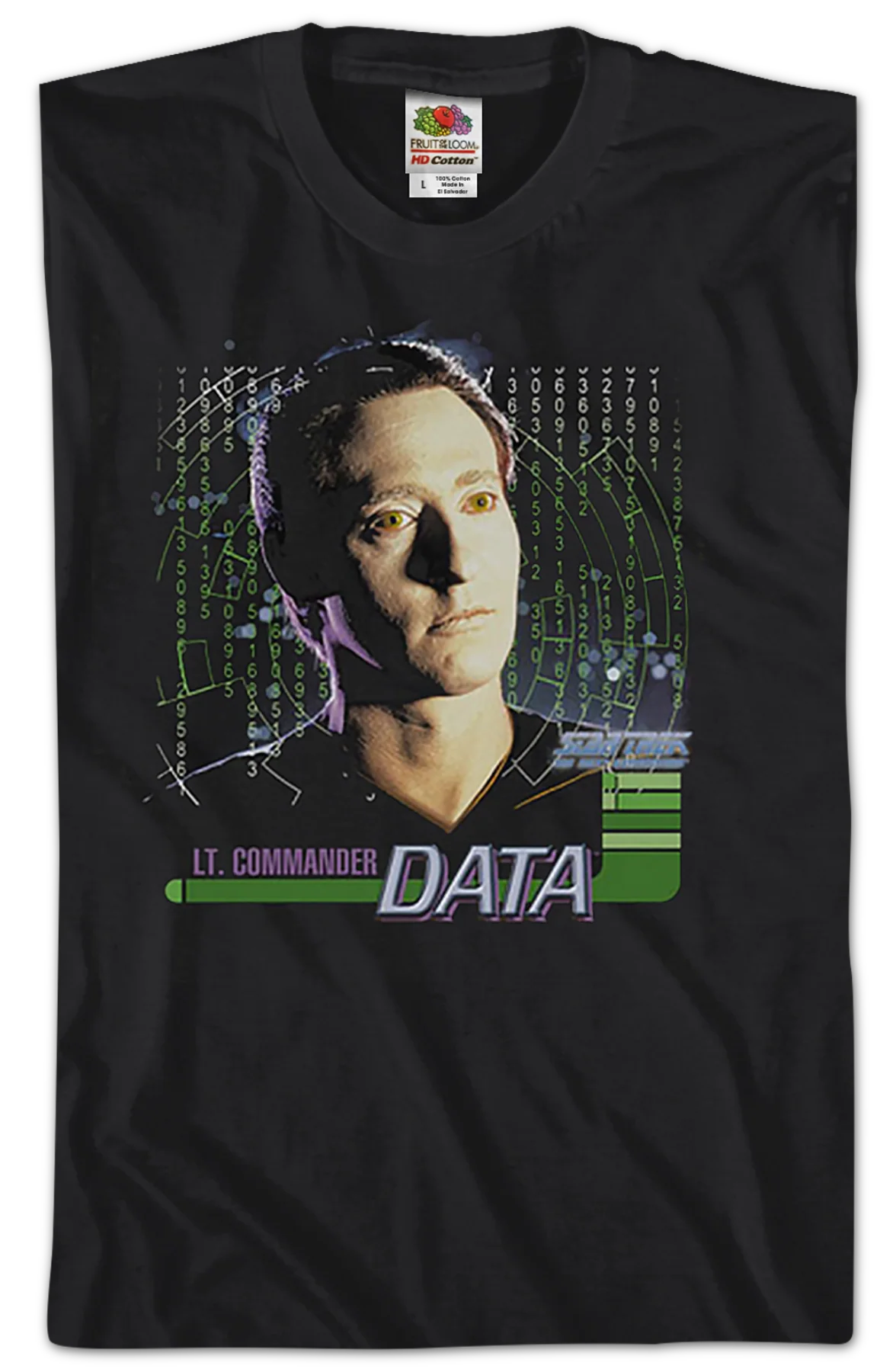 Data Star Trek The Next Generation T-Shirt - Image 2