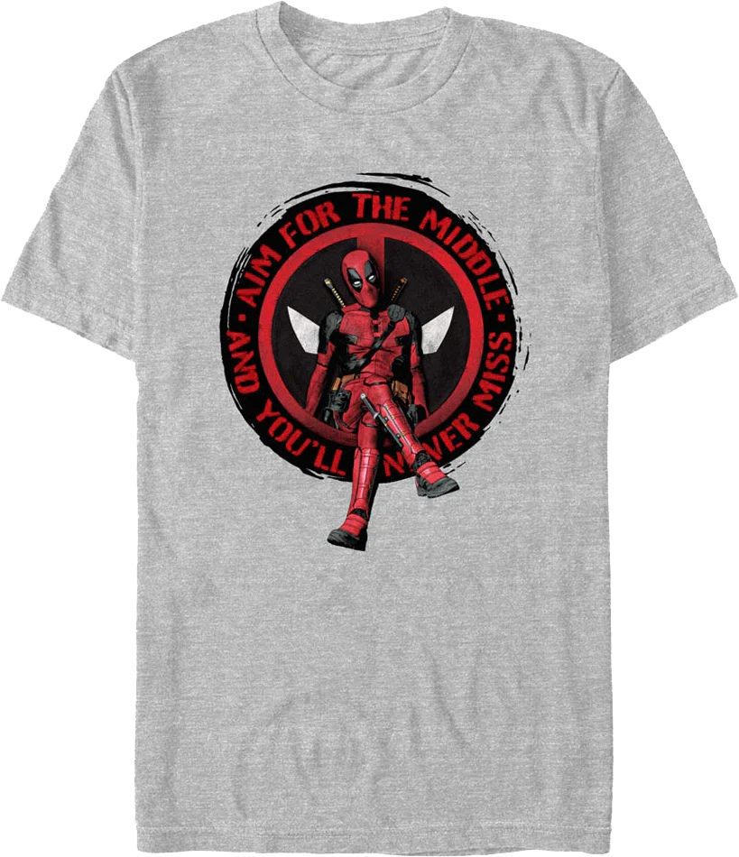 Deadpool Aim For The Middle Marvel Comics T-Shirt
