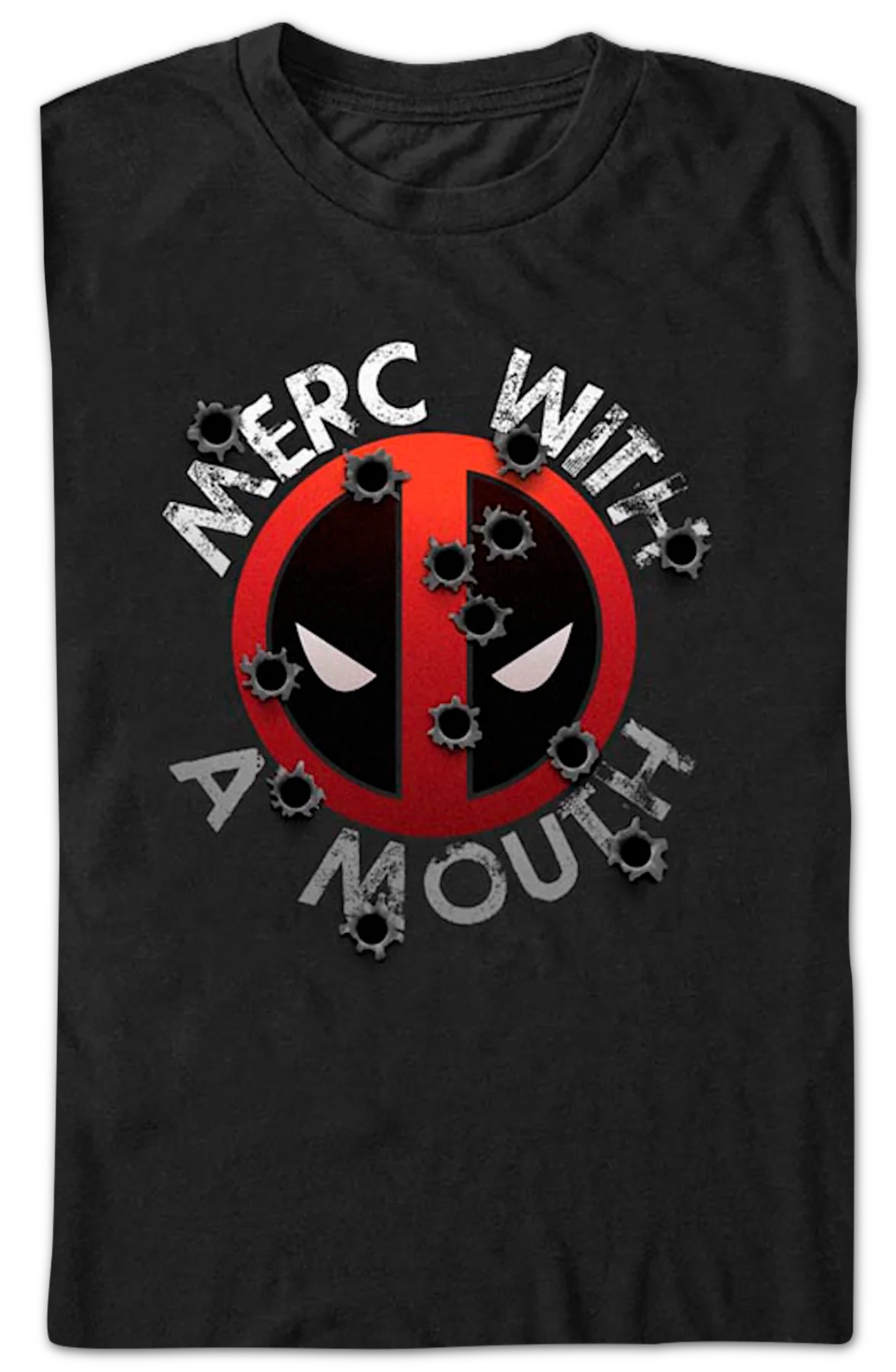 Deadpool Bullet Holes Marvel Comics T-Shirt - Image 2