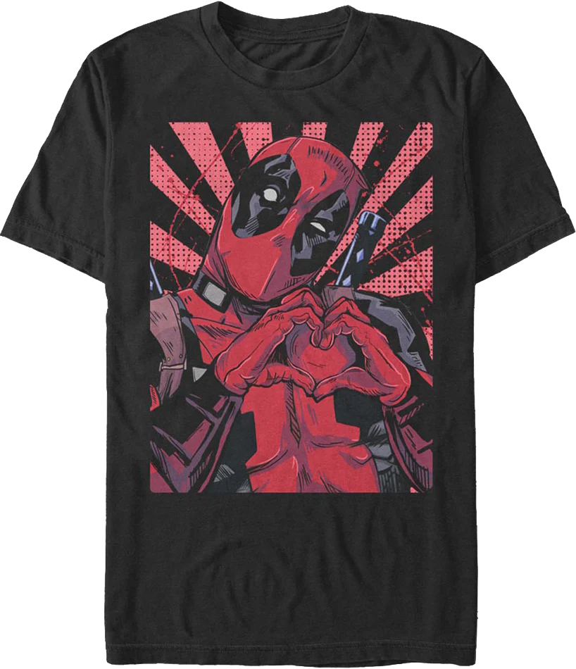 Deadpool Heart Hands Marvel Comics T-Shirt