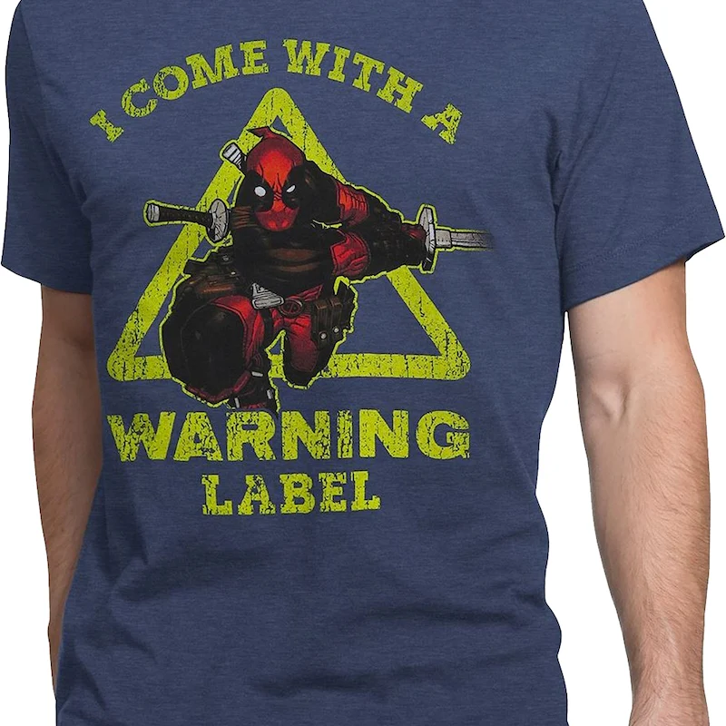 Deadpool I Come With A Warning Label Marvel Comics T-Shirt