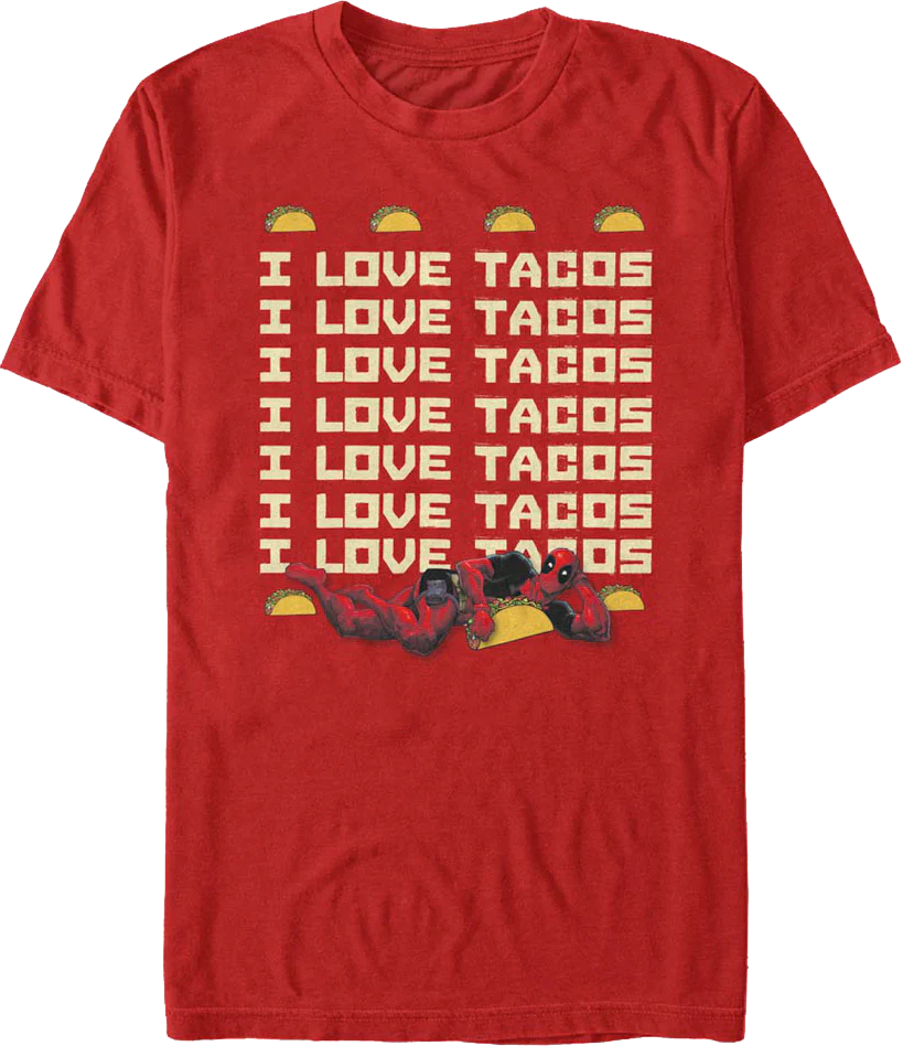 Deadpool I Love Tacos Marvel Comics T-Shirt