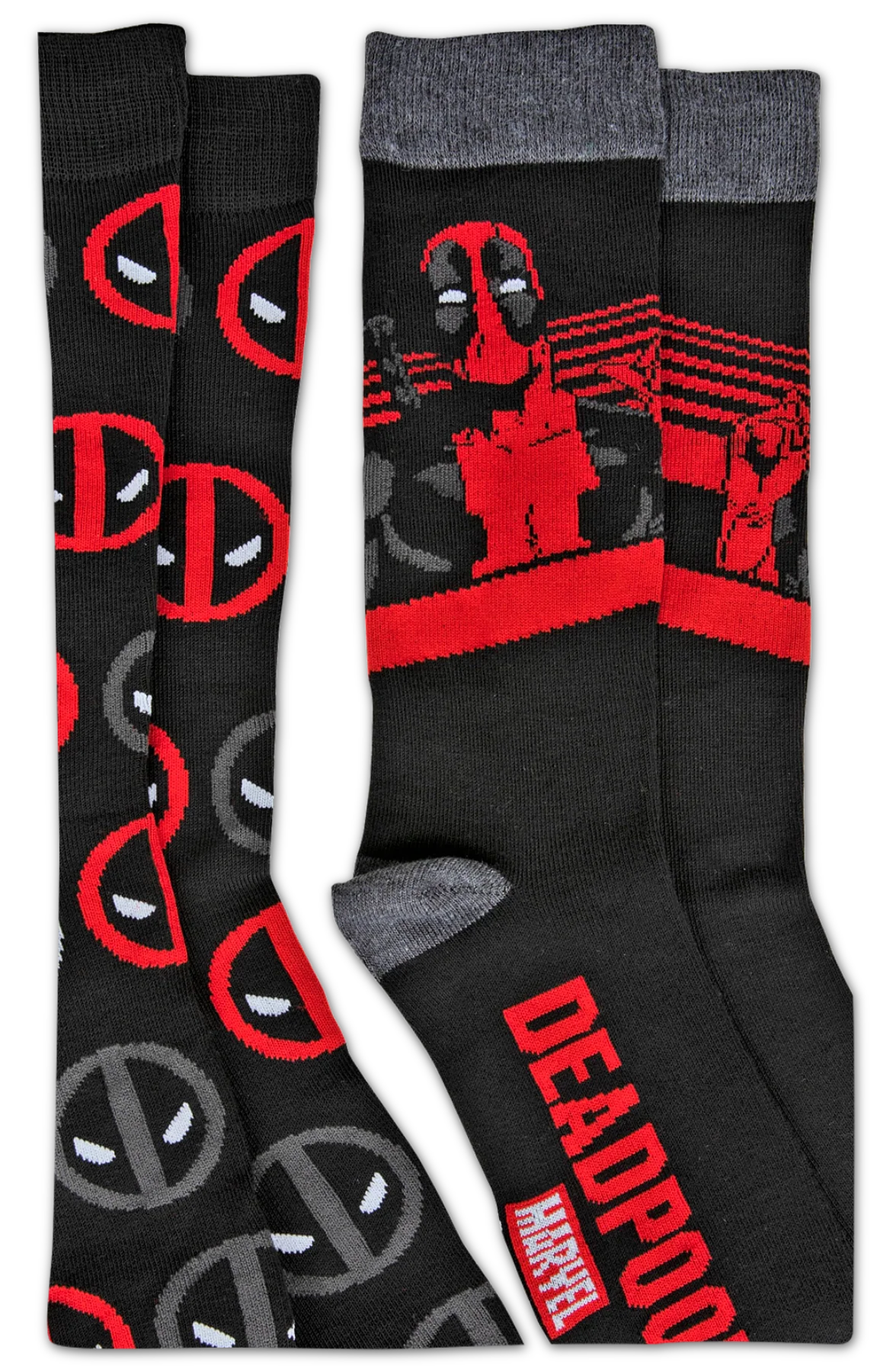 Deadpool Logo And Character 2-Pack Marvel Comics Socks - Image 2