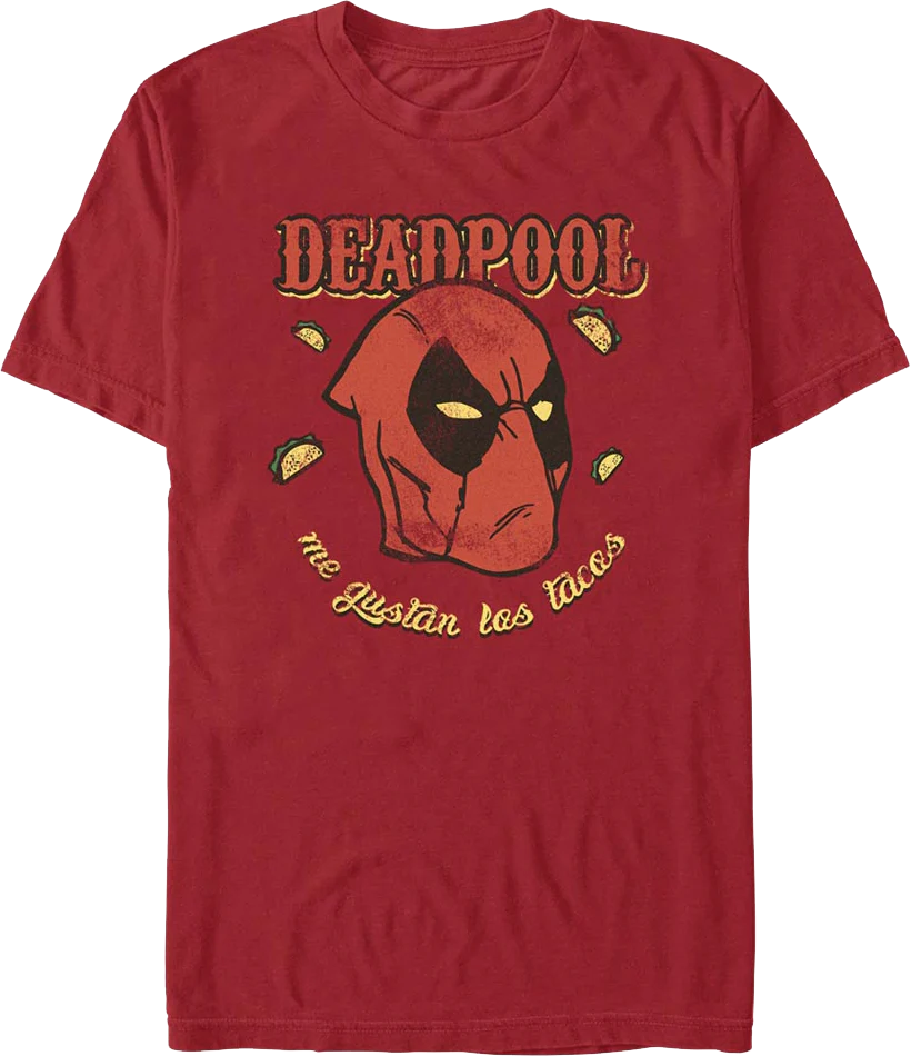 Deadpool Me Gustan Las Tacos Marvel Comics T-Shirt