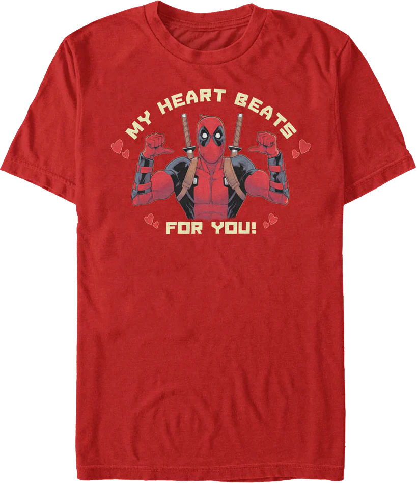 Deadpool My Heart Beats For You Marvel Comics T-Shirt