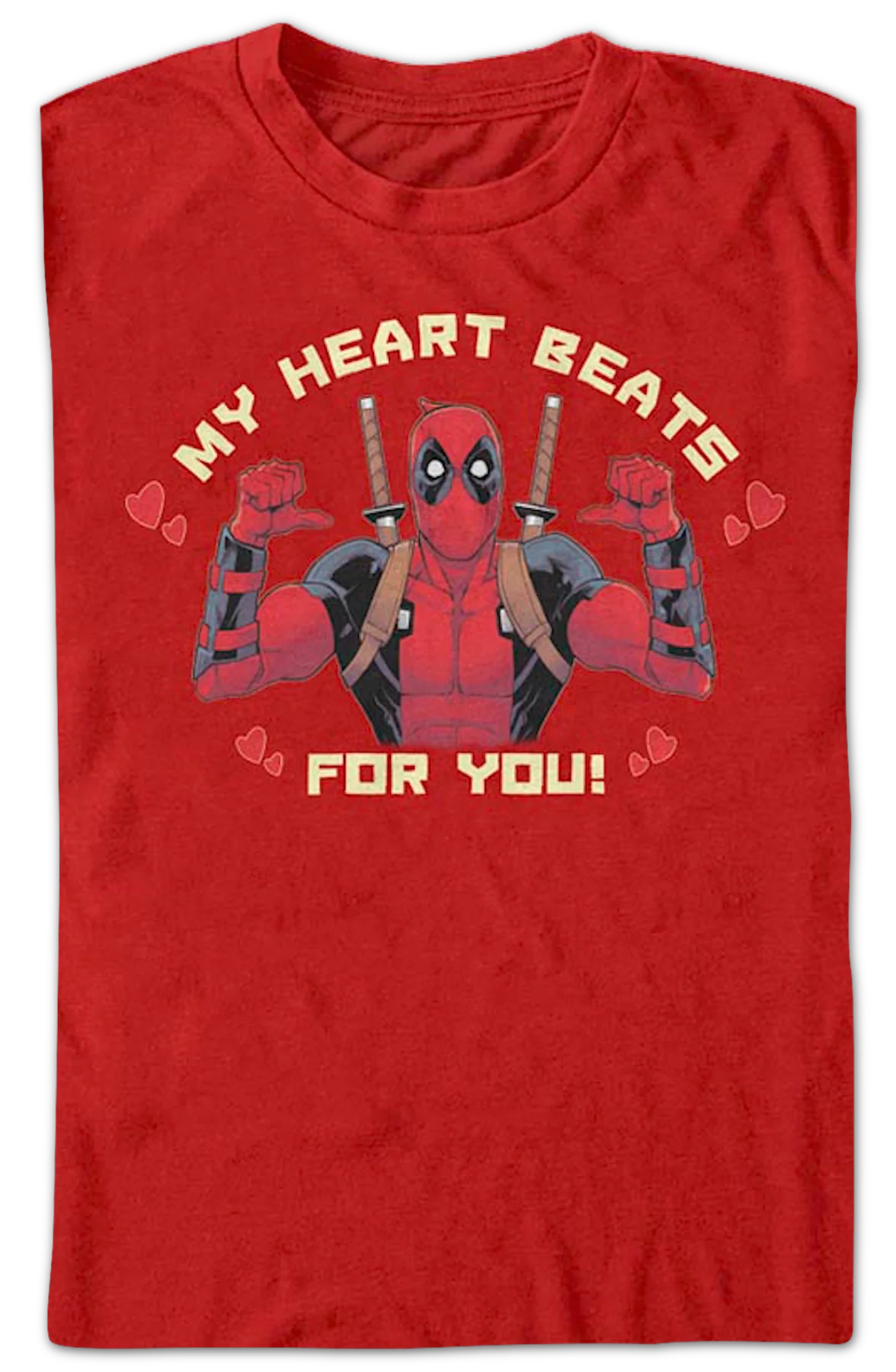 Deadpool My Heart Beats For You Marvel Comics T-Shirt - Image 2