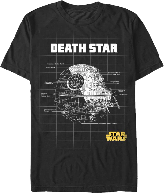 Death Star Schematics Star Wars T-Shirt