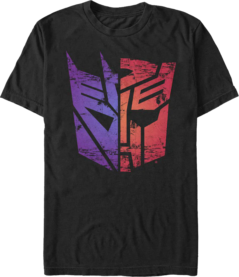 Decepticons Autobots Split Logos Transformers T-Shirt