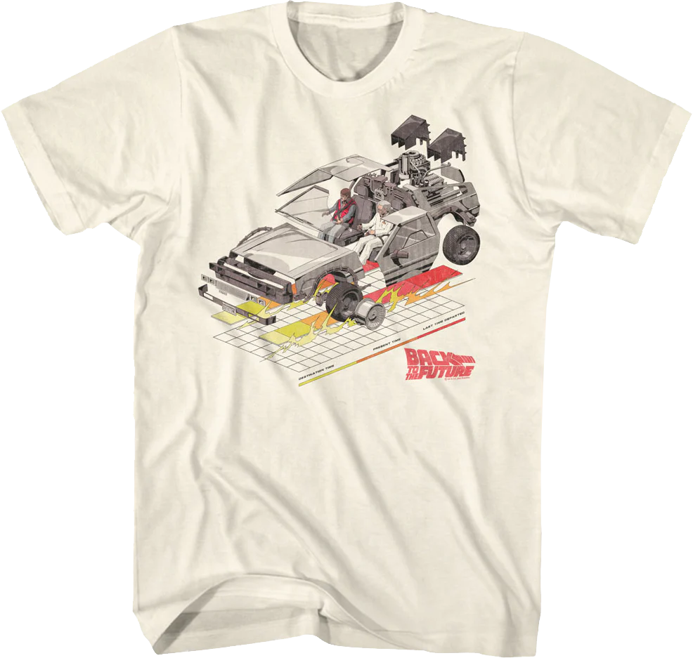 DeLorean With Grid Back To The Future T-Shirt