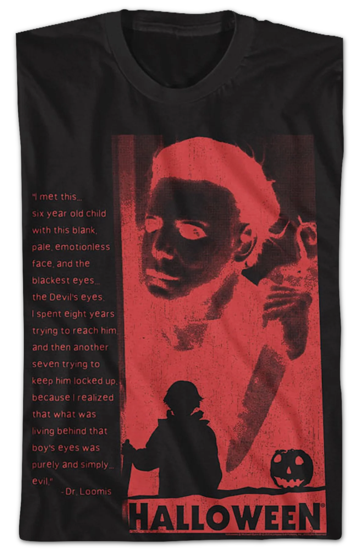 Devil's Eyes Negative Silhouette Halloween T-Shirt - Image 2