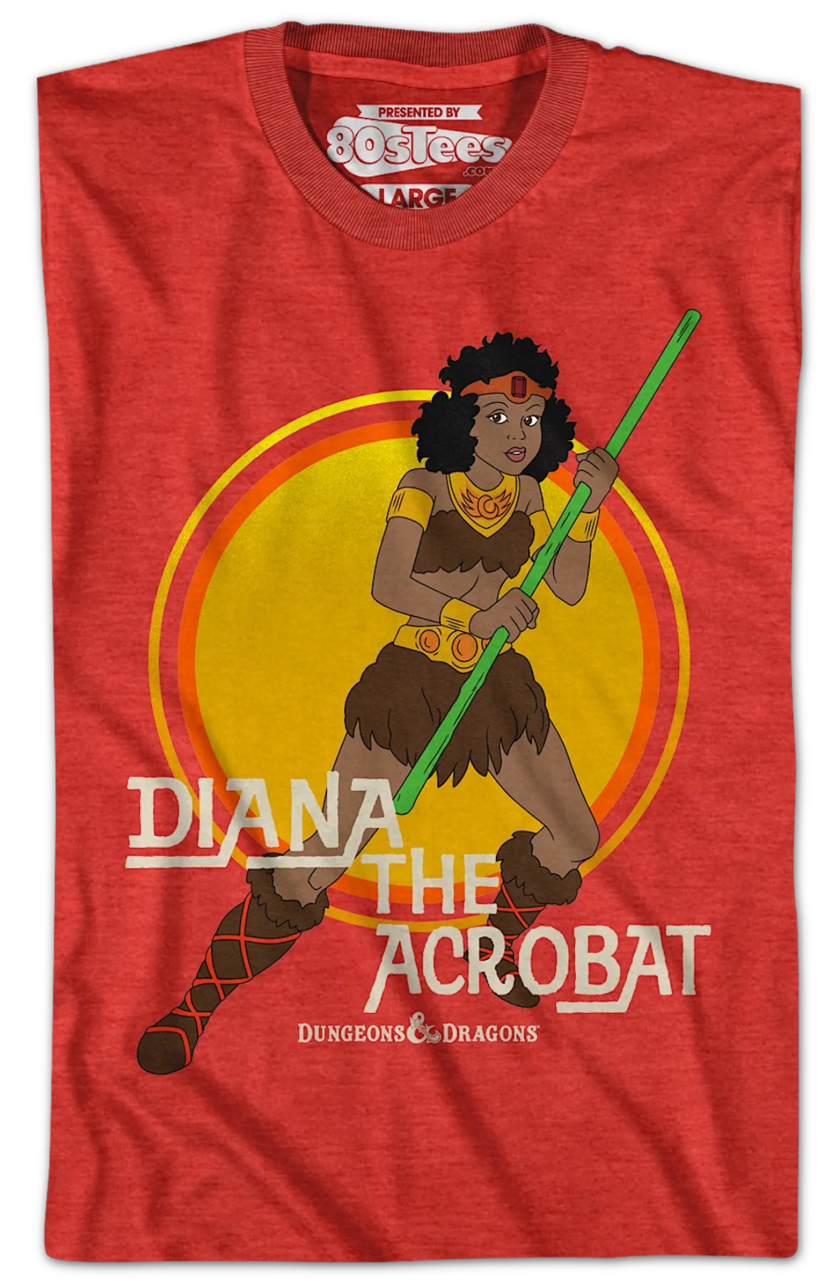 Diana The Acrobat Retro Circle Dungeons & Dragons T-Shirt - Image 2