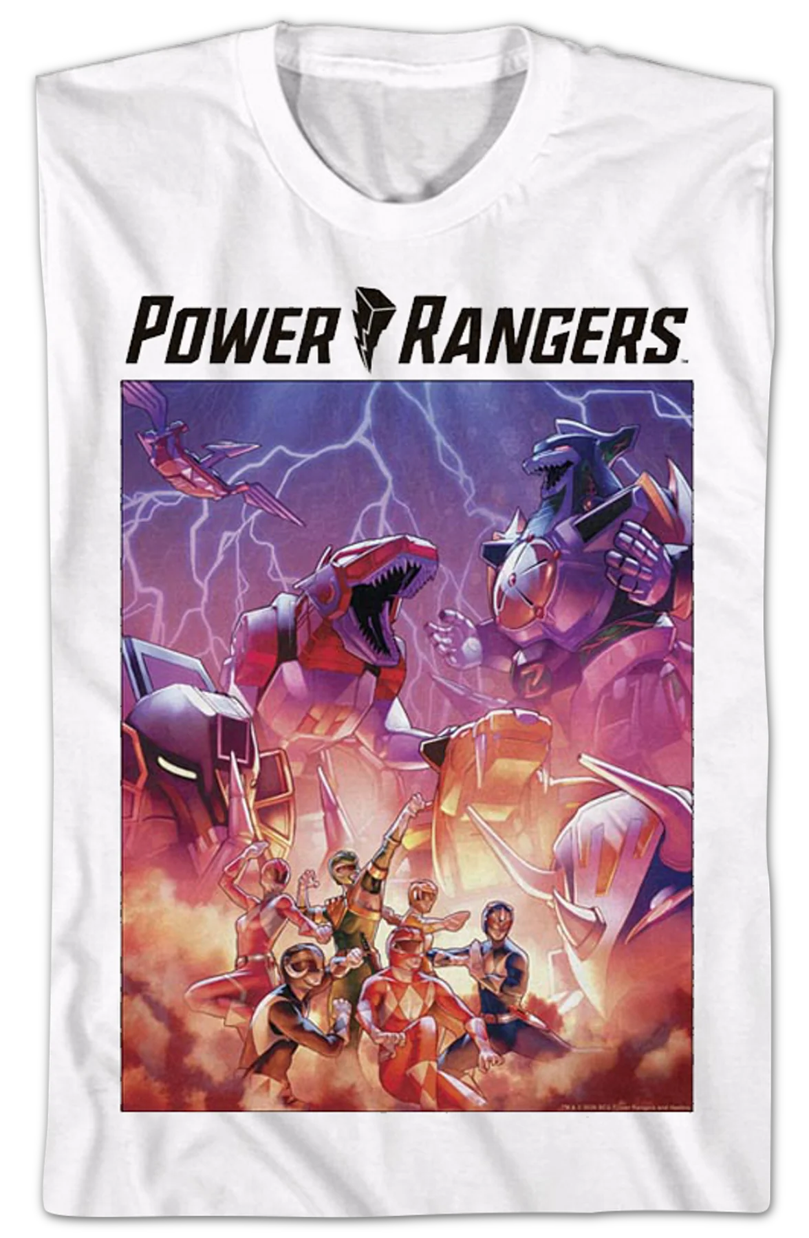 Dinozords Poster Mighty Morphin Power Rangers T-Shirt - Image 2