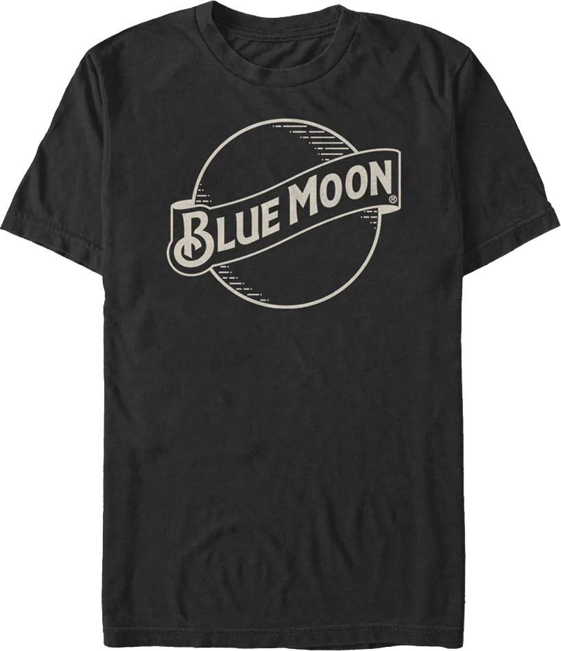 Distressed Black Logo Blue Moon T-Shirt