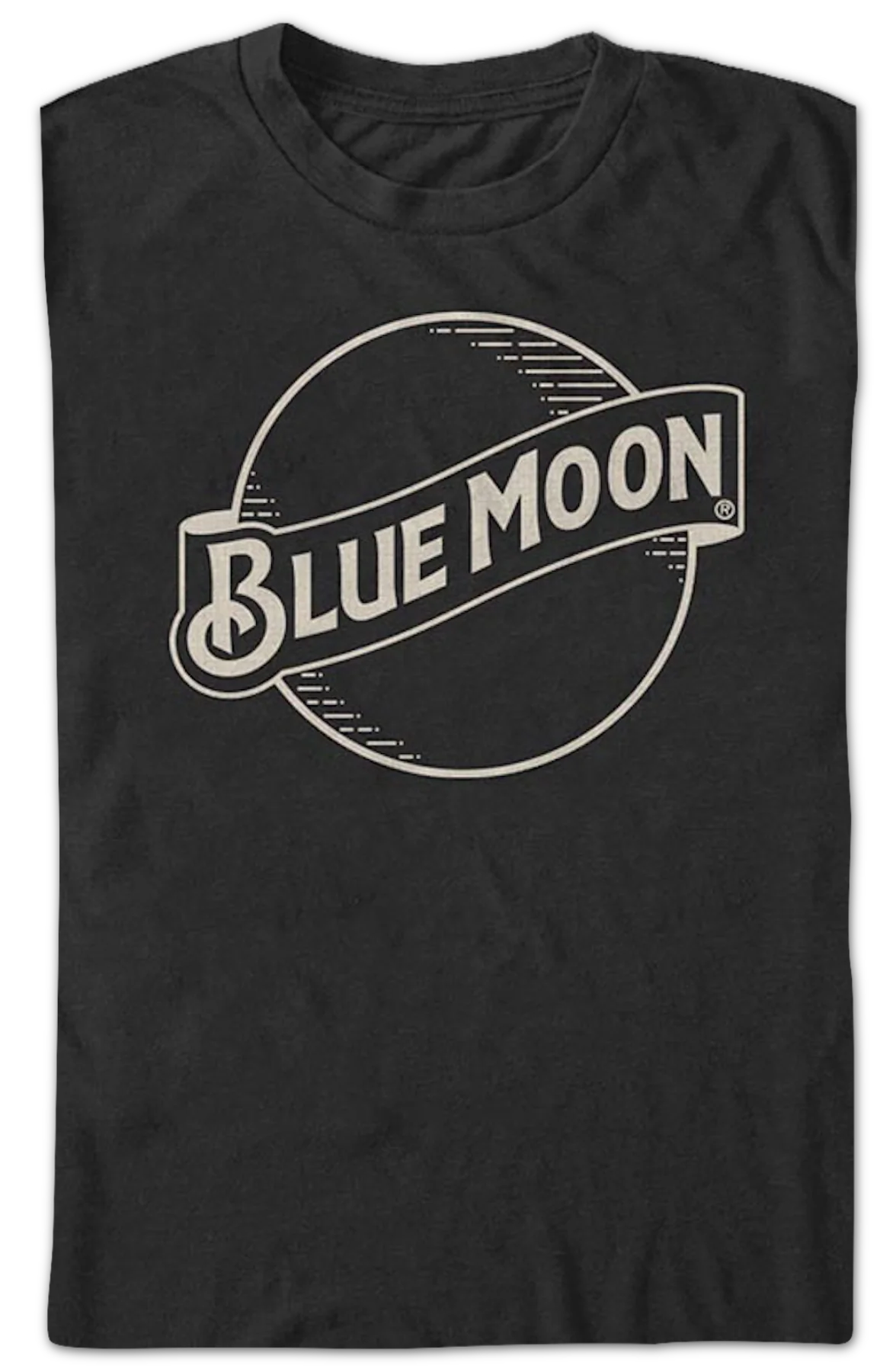 Distressed Black Logo Blue Moon T-Shirt - Image 2