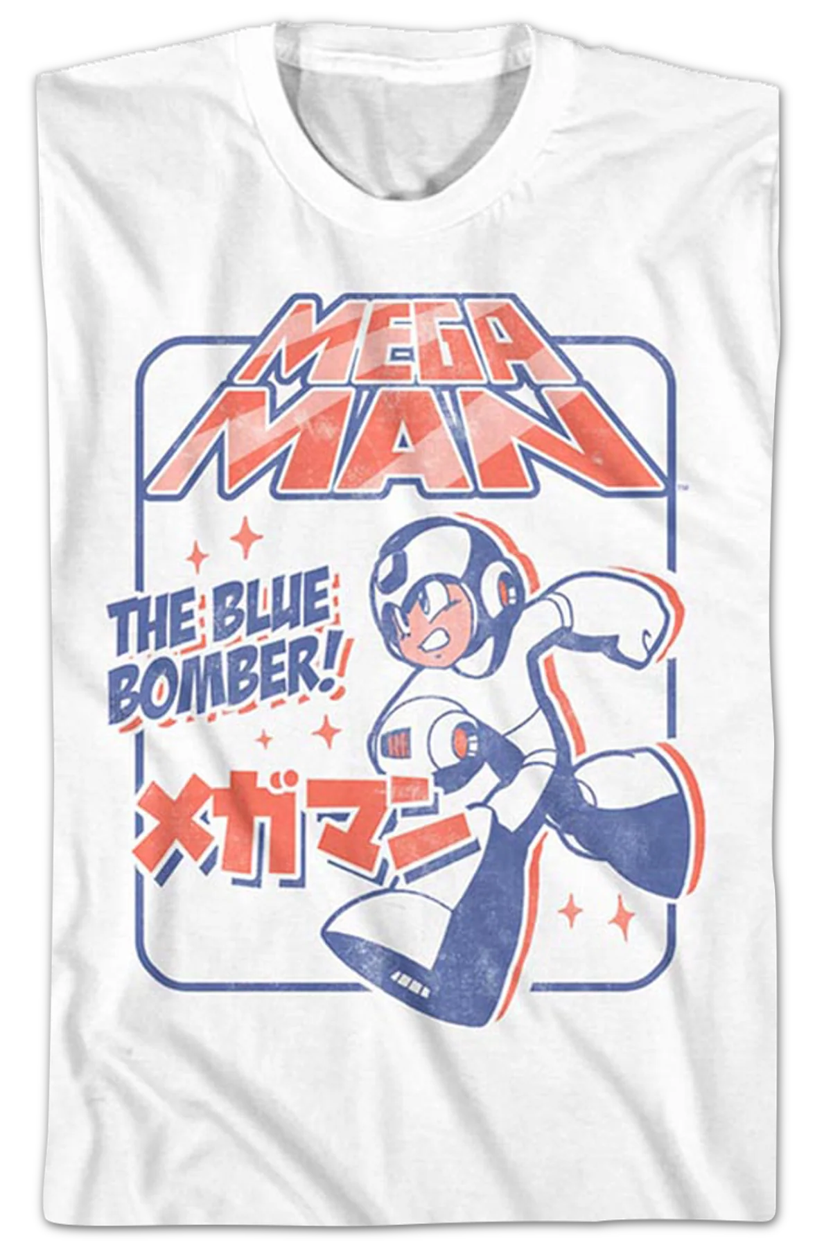 Distressed Blue Bomber Mega Man T-Shirt - Image 2