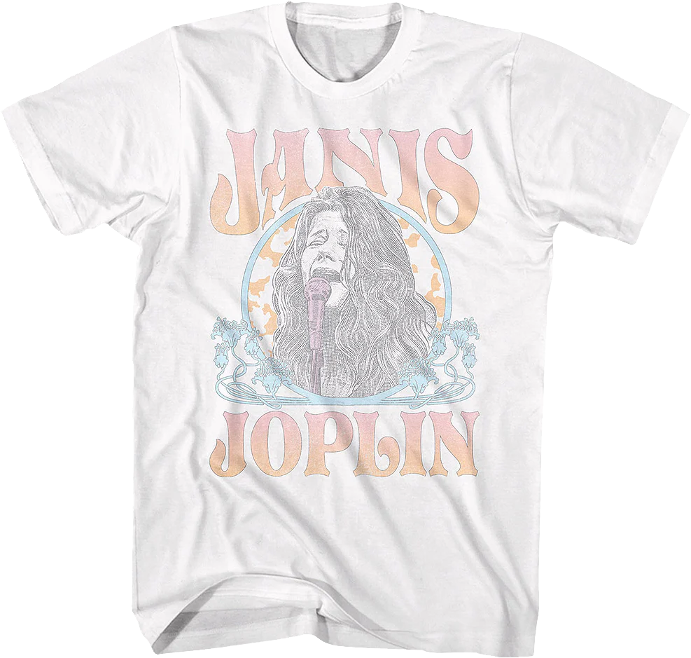 Distressed Circle Janis Joplin T-Shirt