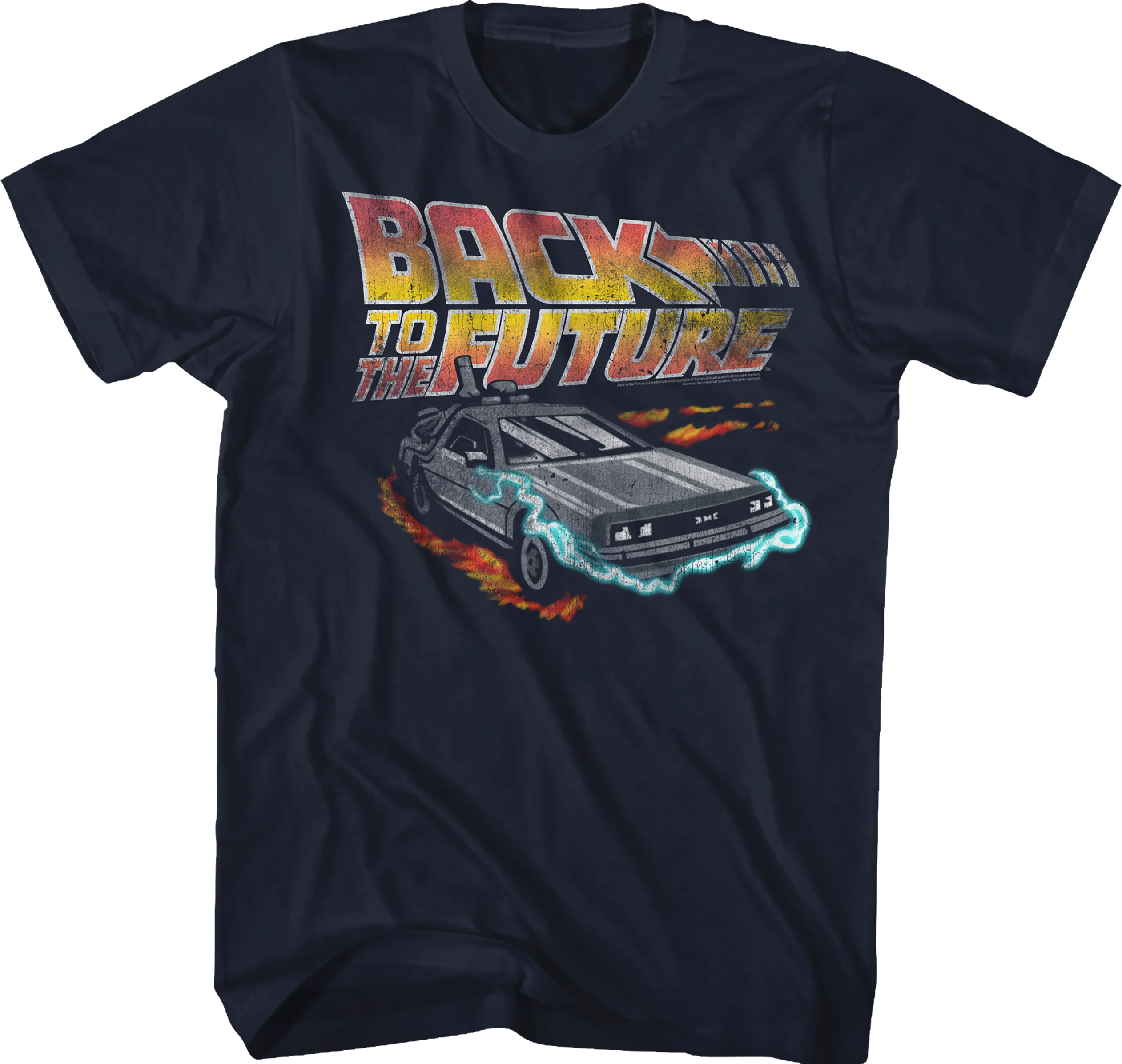 Distressed DeLorean Time Machine Back To The Future T-Shirt