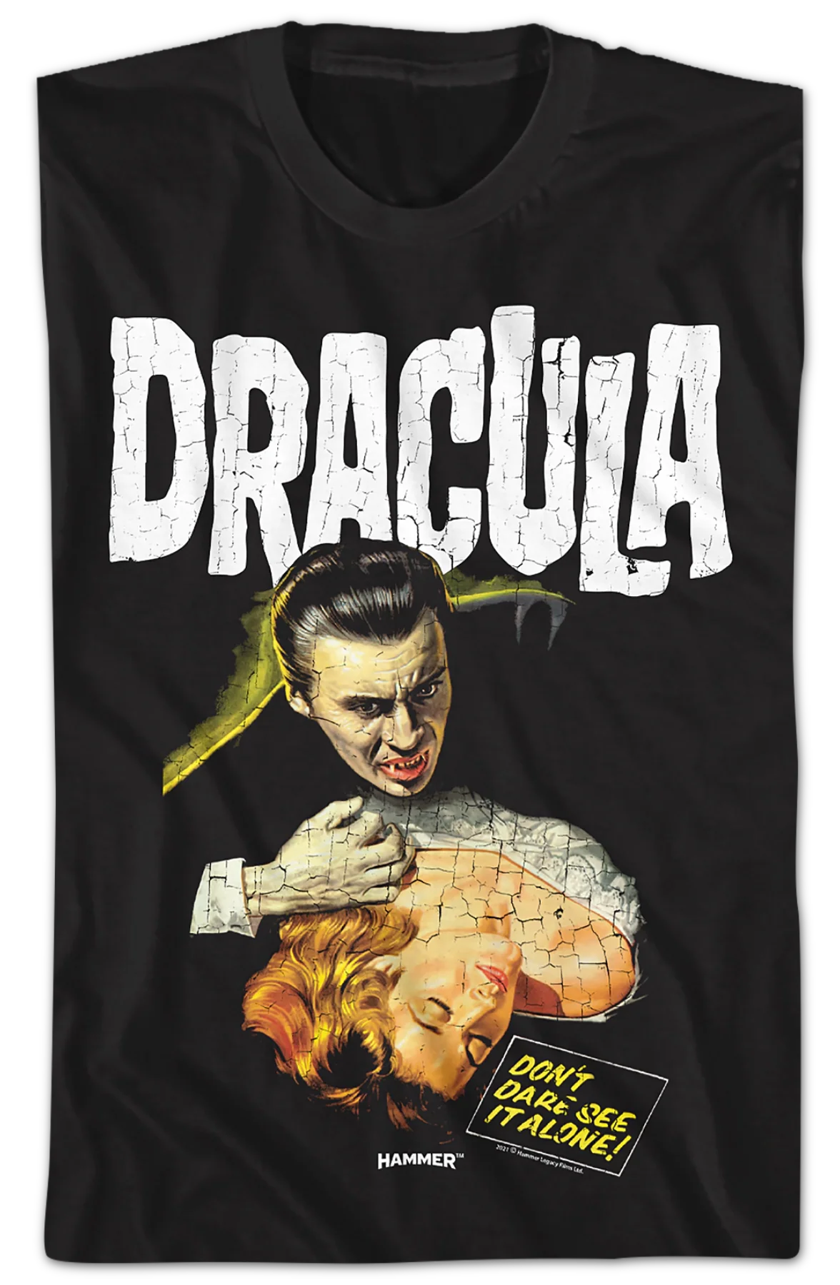 Distressed Dracula Hammer Films T-Shirt - Image 2