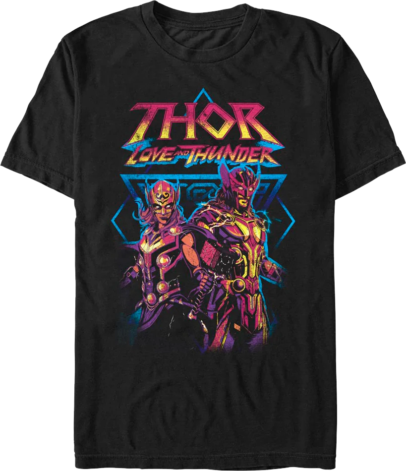 Distressed Duo Thor Love And Thunder Marvel Comics T-Shirt