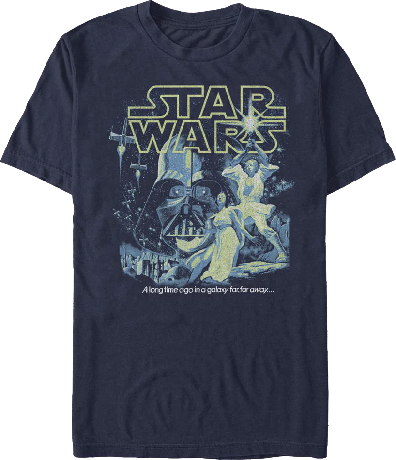 Distressed Episode IV Movie Poster Star Wars T-Shirt