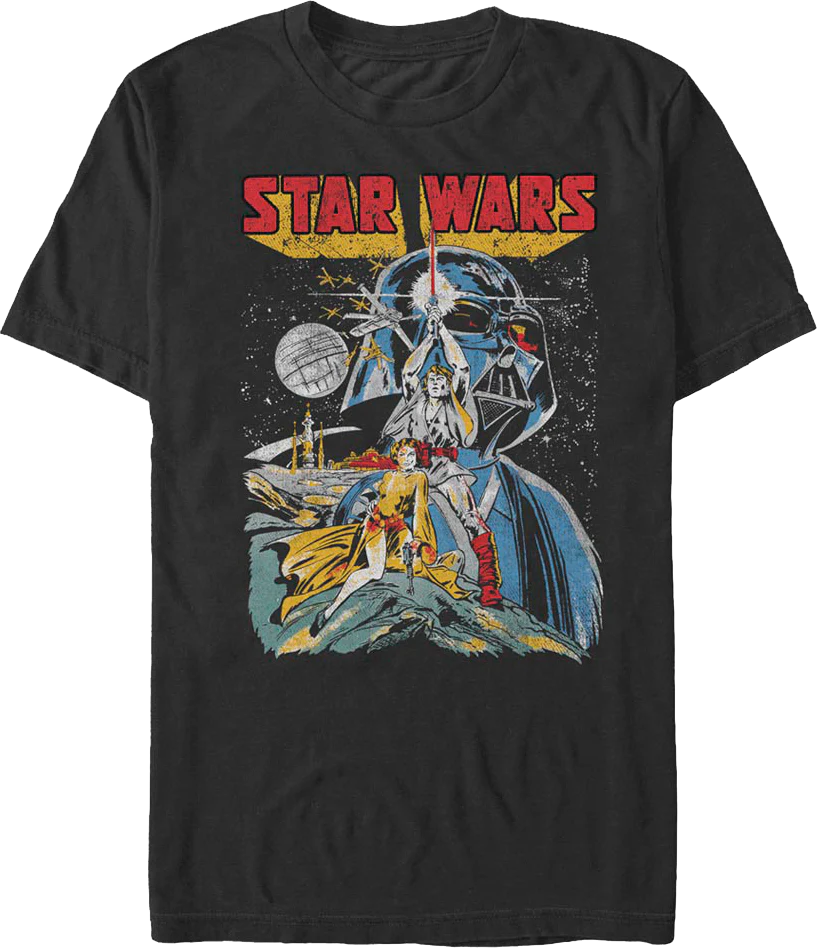 Distressed Episode IV Poster Star Wars T-Shirt