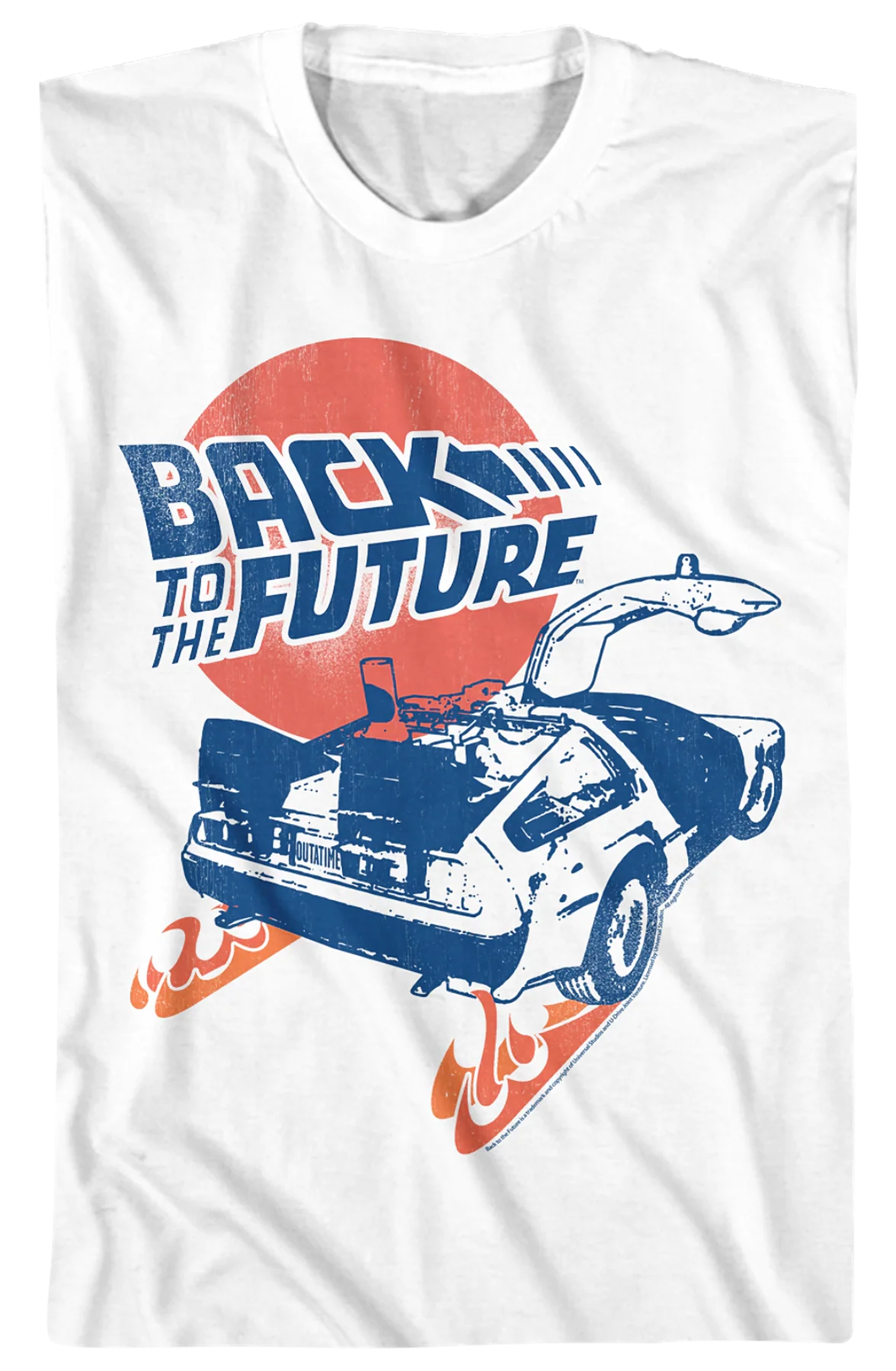 Distressed Fire Tracks Back To The Future T-Shirt - Image 2