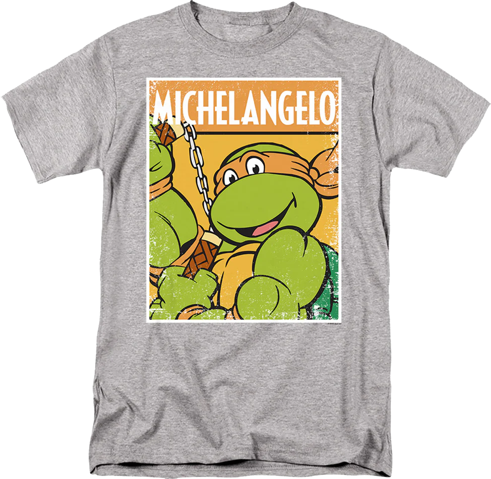 Distressed Michelangelo Photo Teenage Mutant Ninja Turtles T-Shirt