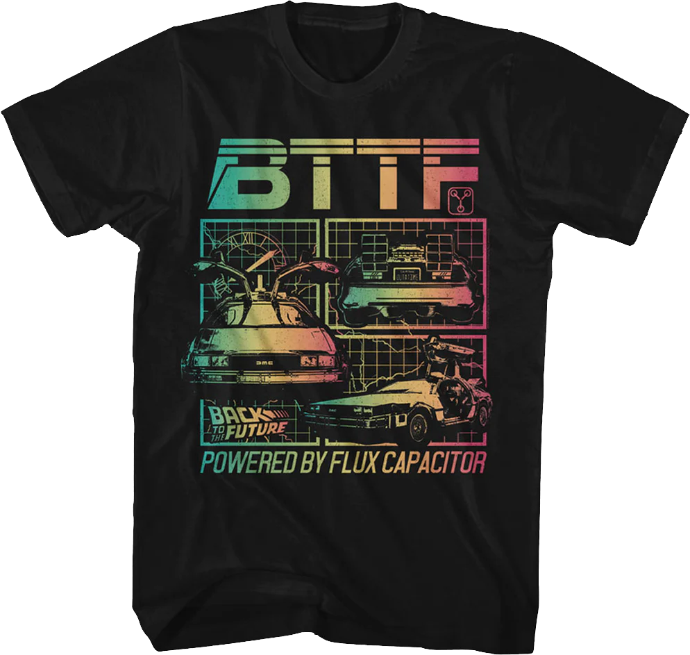 Distressed Powered By Flux Capacitor Back To The Future T-Shirt