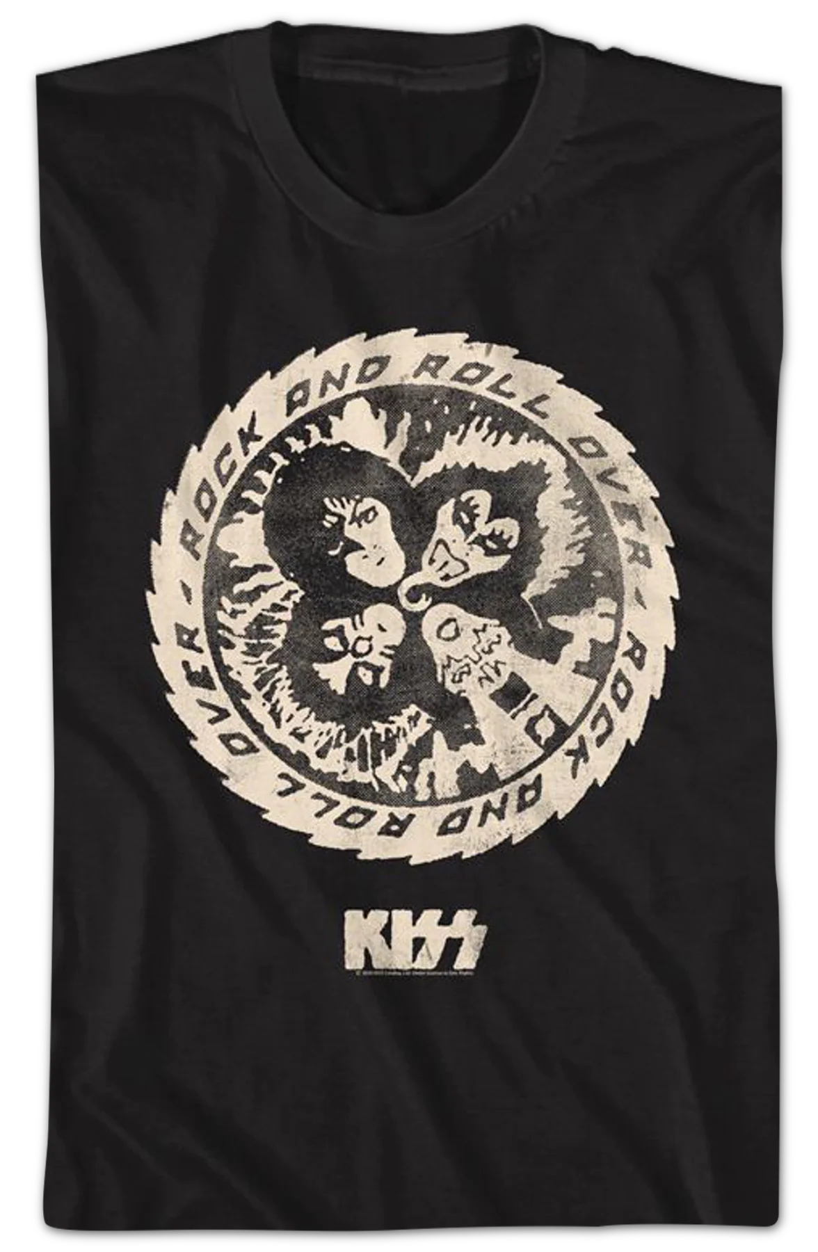 Distressed Rock and Roll Over KISS T-Shirt - Image 2