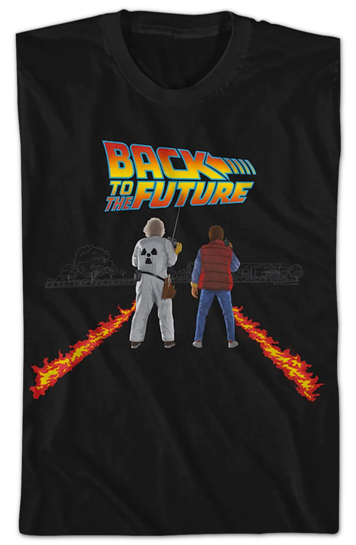 Doc And Marty Fire Streaks Back To The Future T-Shirt - Image 2