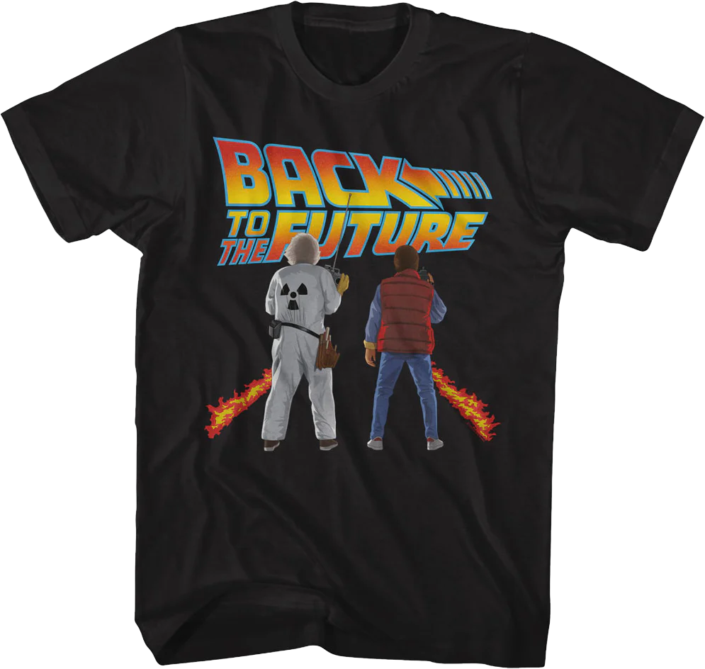 Doc & Marty Fire Tracks Back To The Future T-Shirt