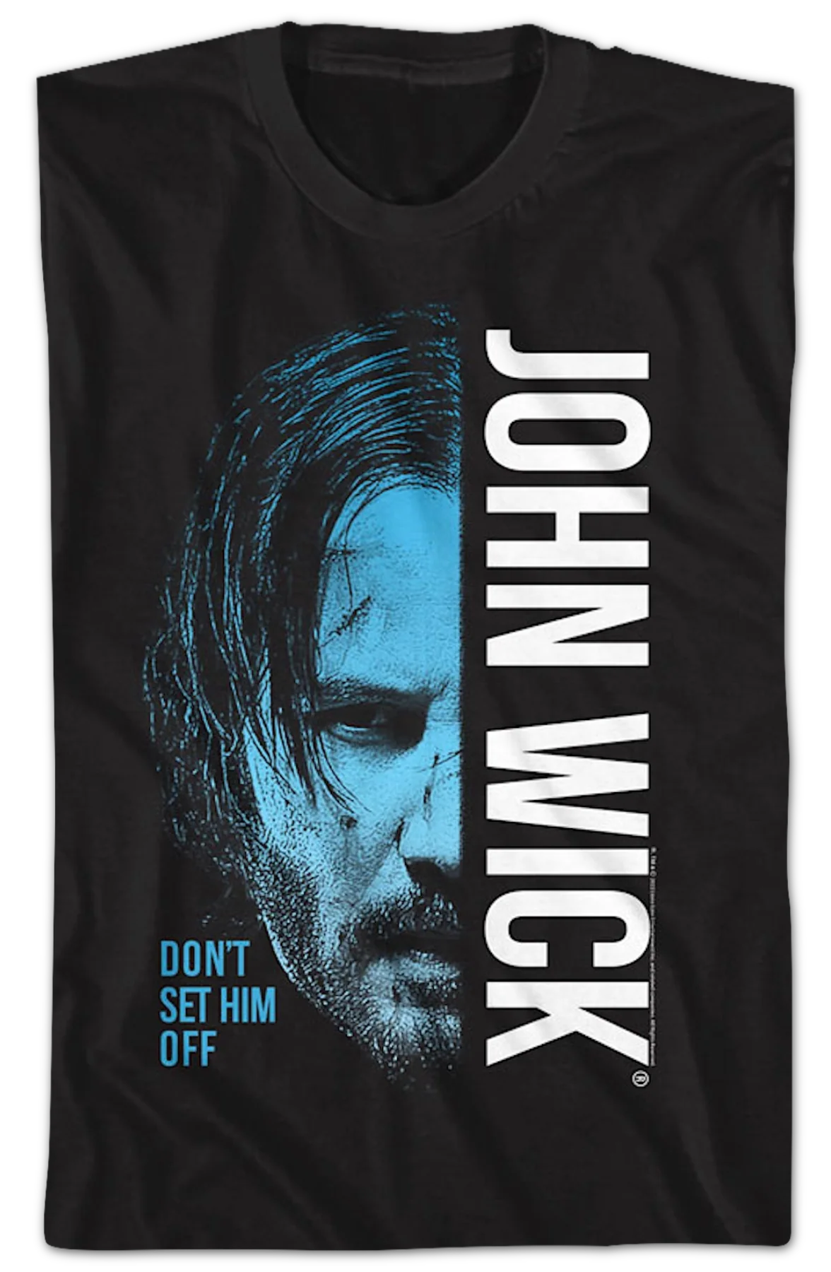Don't Set Him Off Half Face John Wick T-Shirt - Image 2