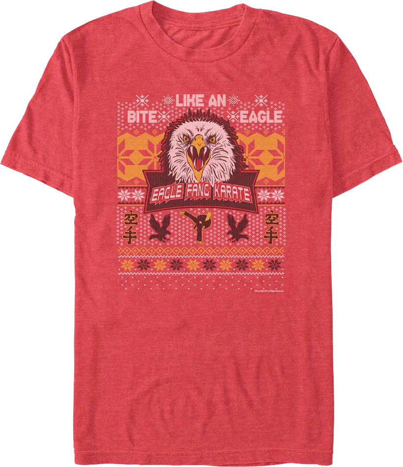 Eagle Fang Karate Faux Ugly Christmas Sweater Cobra Kai T-Shirt - Image 2