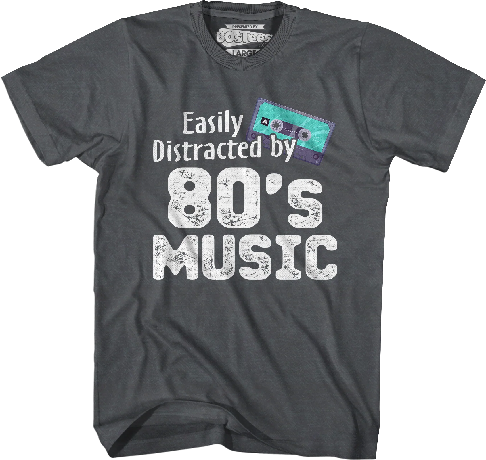 Easily Distracted By 80's Music T-Shirt - Image 4
