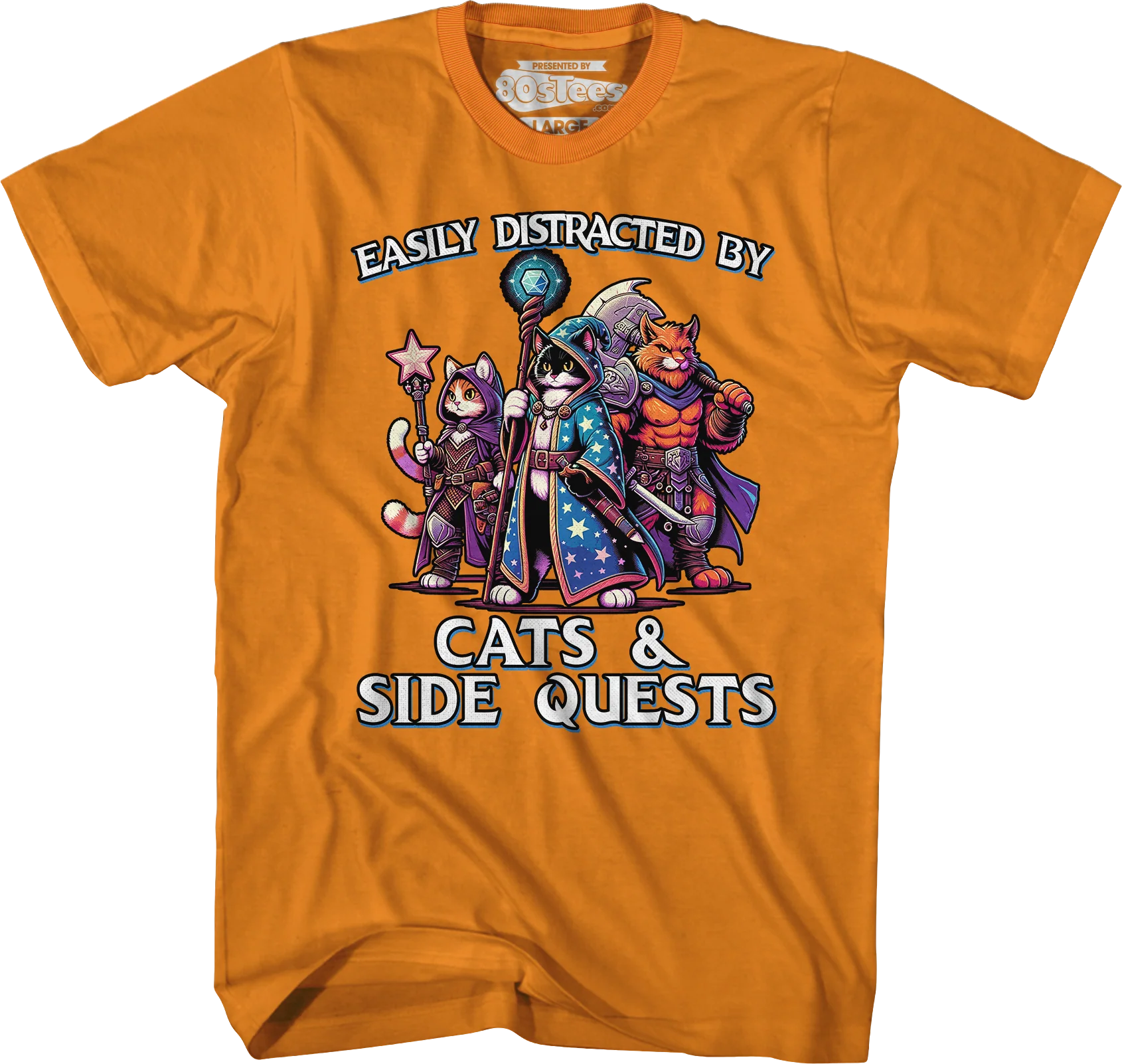 Easily Distracted By Cats & Side Quests T-Shirt - Image 10
