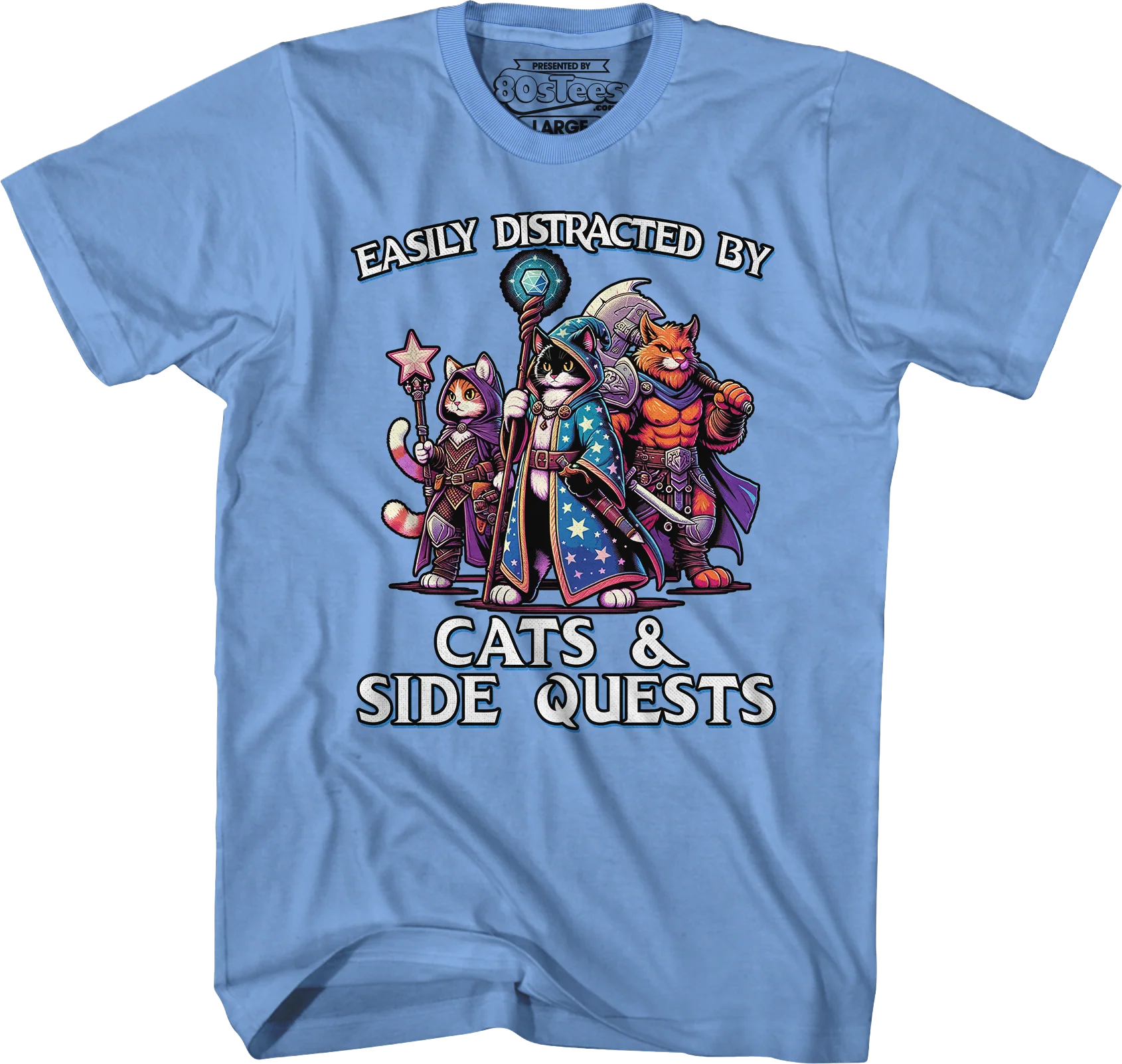 Easily Distracted By Cats & Side Quests T-Shirt - Image 3