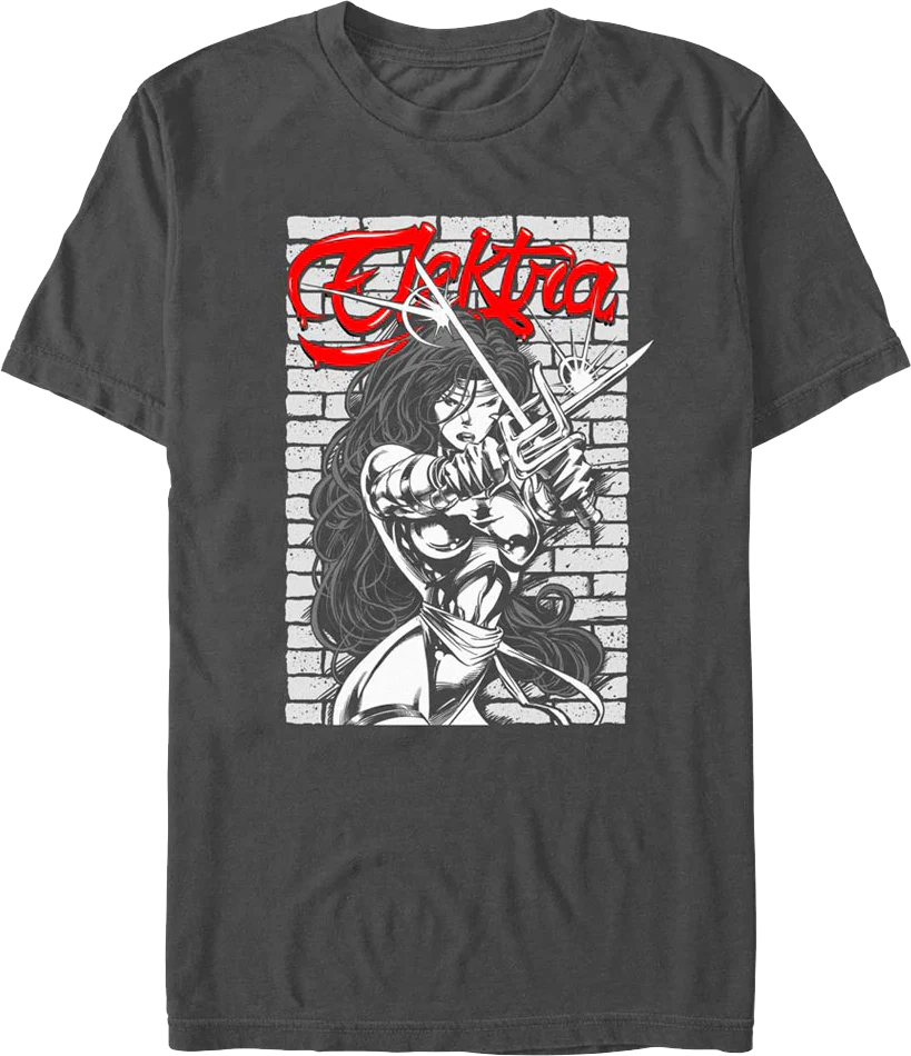 Elektra Brick Wall Pose Marvel Comics T-Shirt