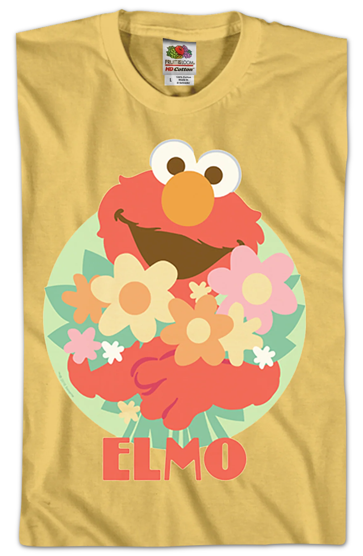 Elmo With Flowers Sesame Street T-Shirt - Image 2