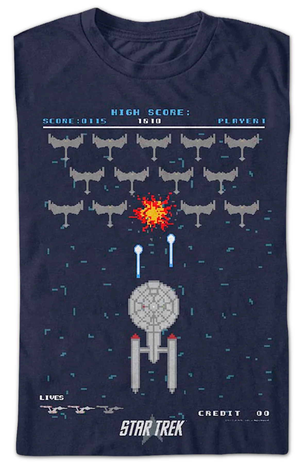 Enterprise Invaders Star Trek T-Shirt - Image 2
