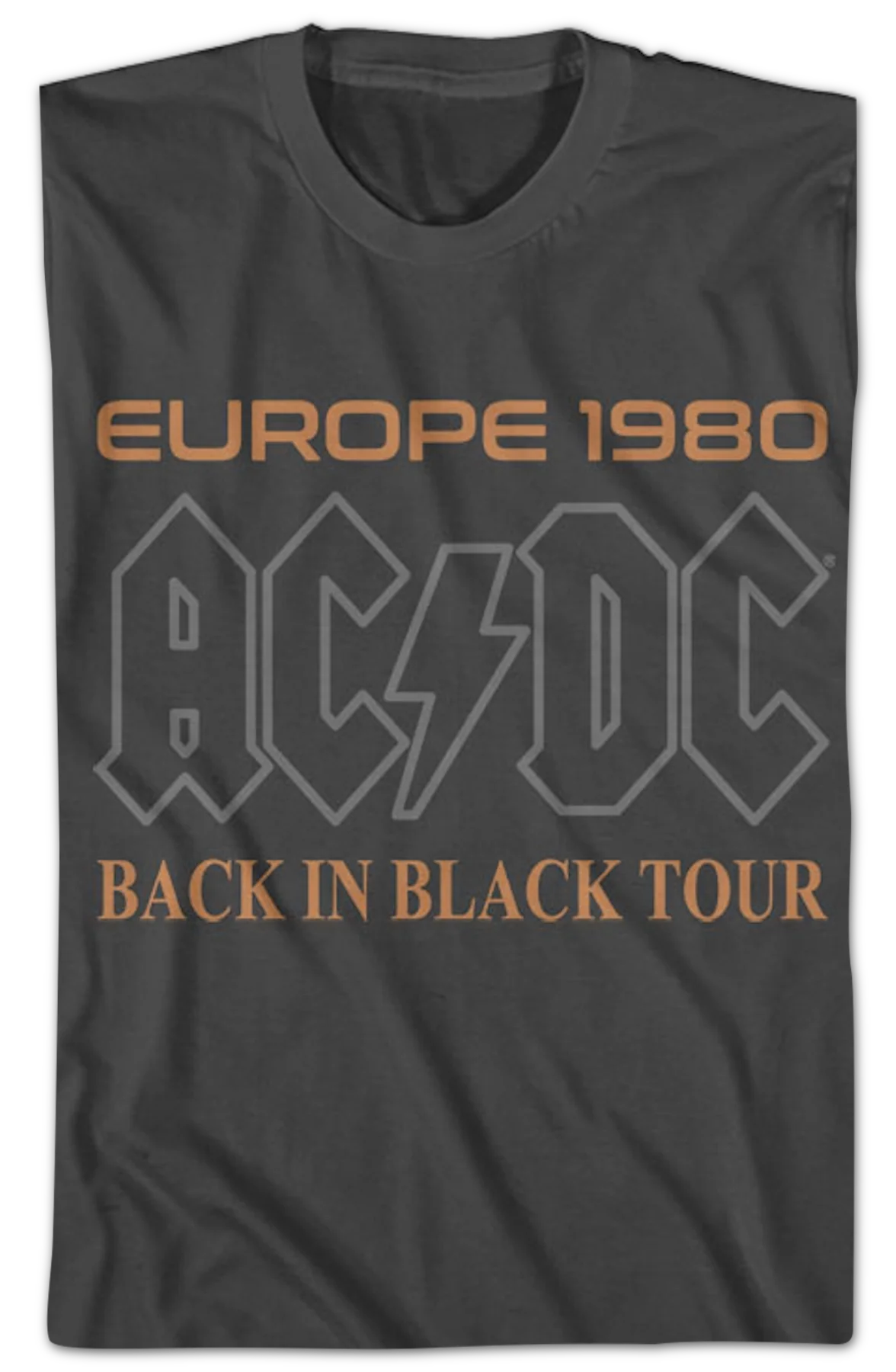 Europe 1980 Back In Black Tour ACDC T-Shirt - Image 2