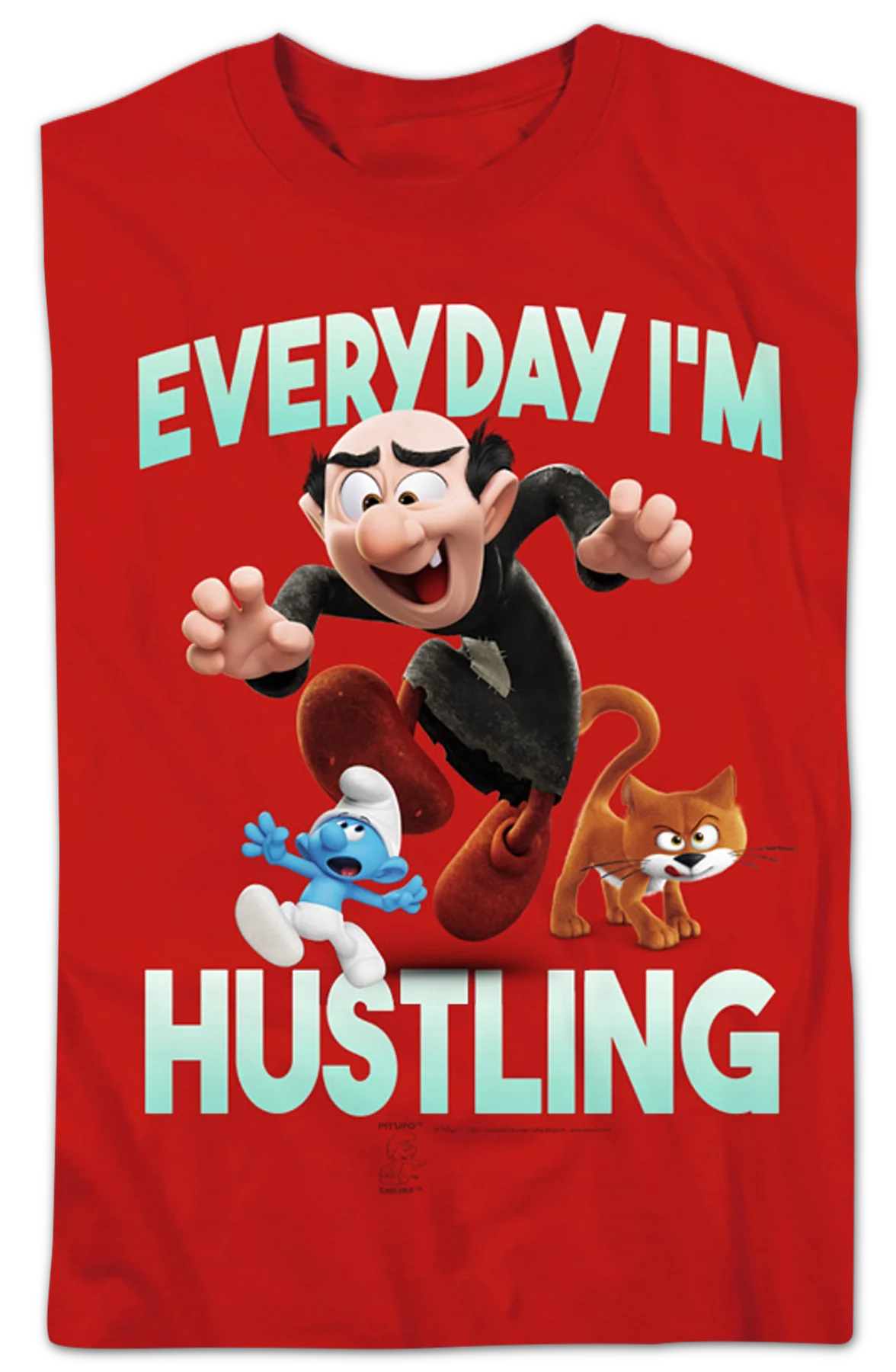 Everyday I'm Hustling Smurfs T-Shirt - Image 2