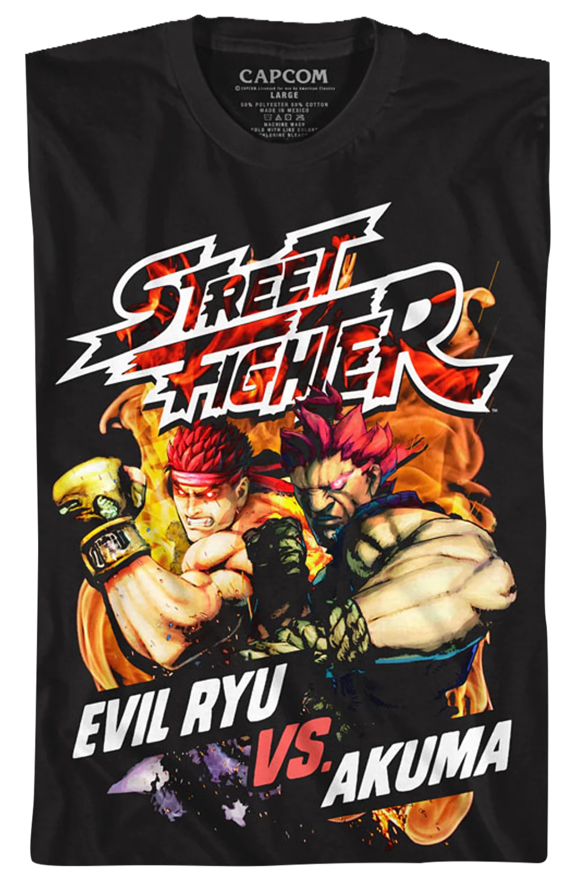 Evil Ryu vs Akuma Street Fighter T-Shirt - Image 2