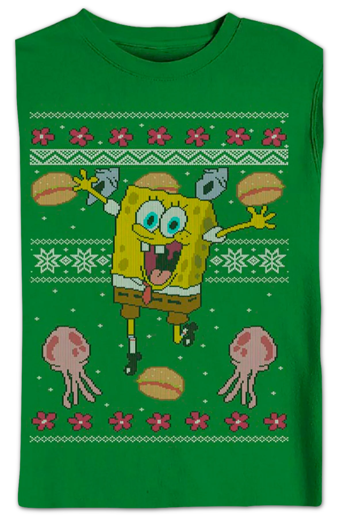 Faux Ugly Christmas Sweater SpongeBob SquarePants Sweatshirt
