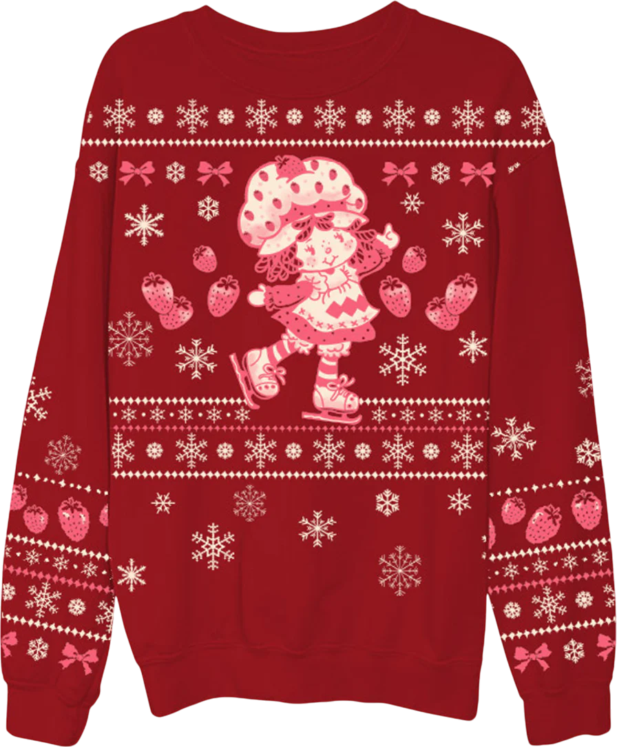 Faux Ugly Christmas Sweater Strawberry Shortcake Sweatshirt