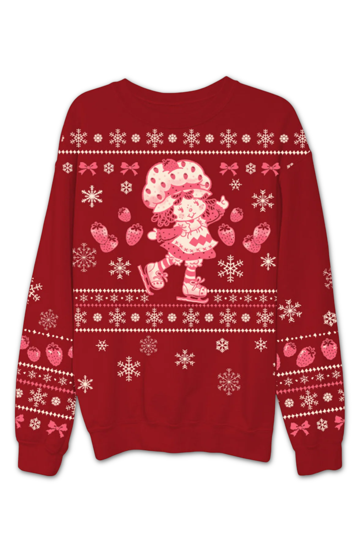 Faux Ugly Christmas Sweater Strawberry Shortcake Sweatshirt - Image 2