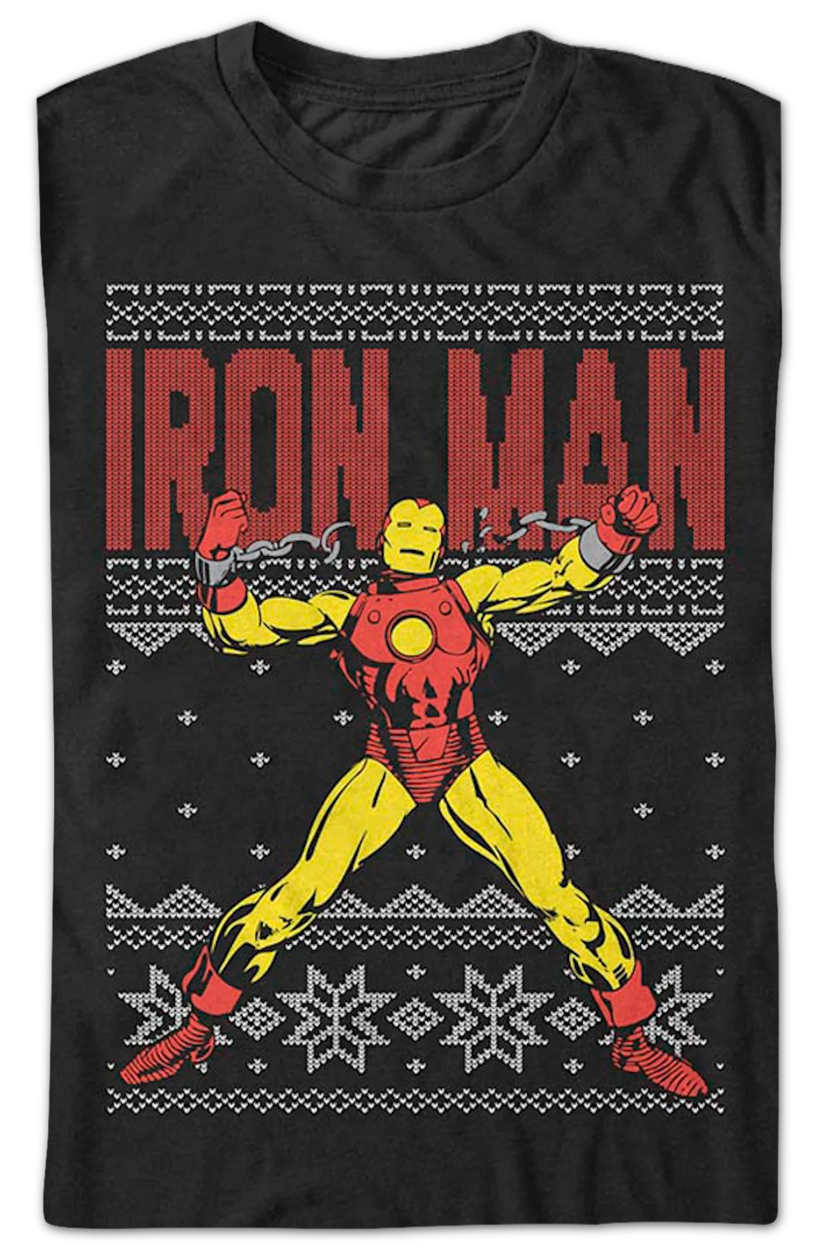 Faux Ugly Iron Man Christmas Sweater Marvel Comics T-Shirt - Image 2