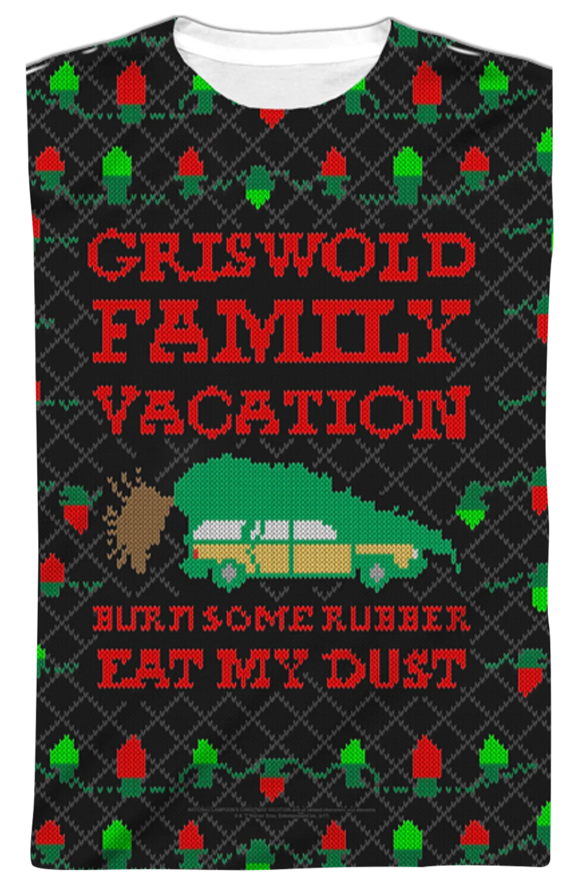 Faux Ugly Sweater Christmas Vacation Long Sleeve Tee - Image 2
