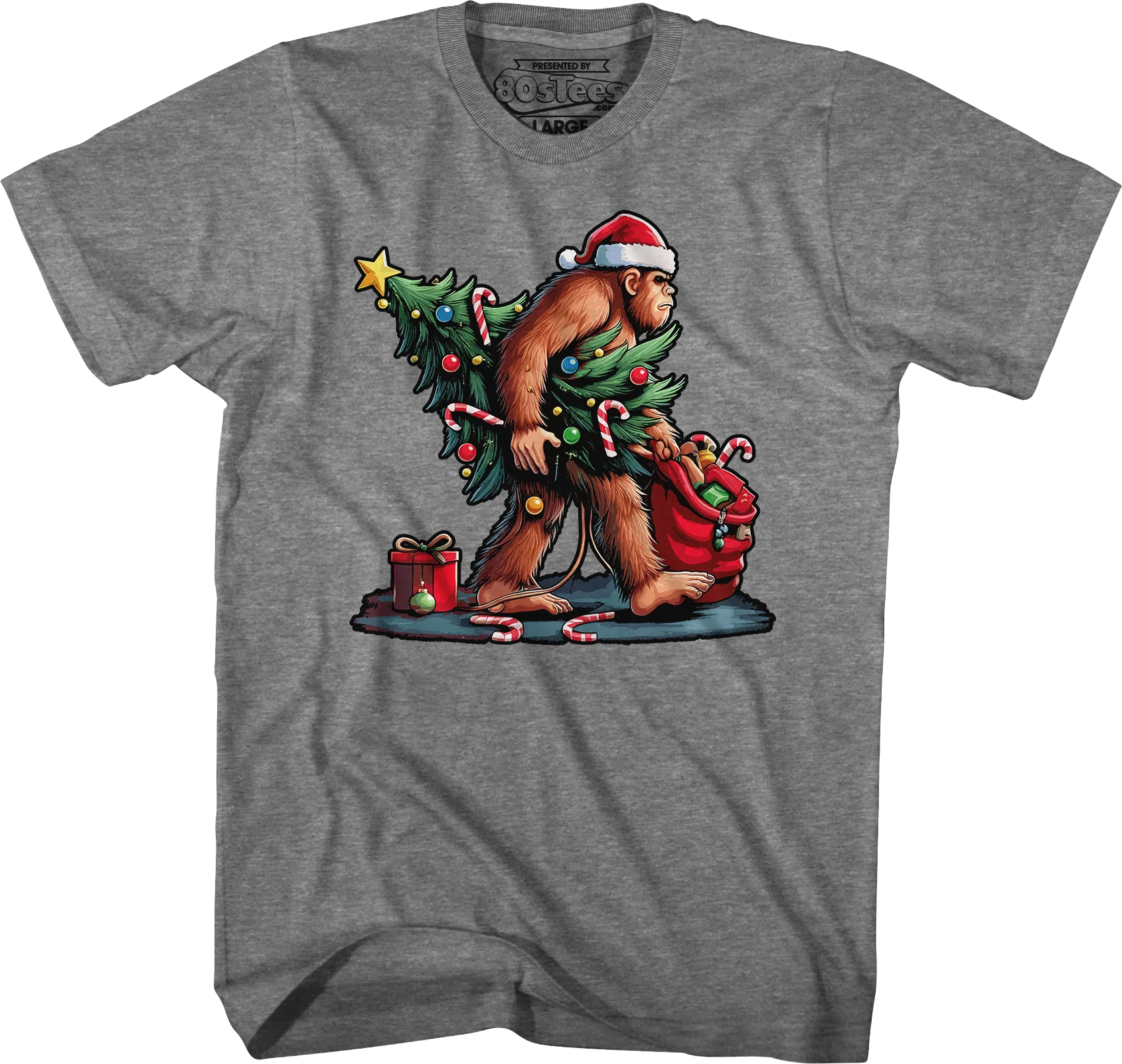 Festive Bigfoot Christmas T-Shirt - Image 6