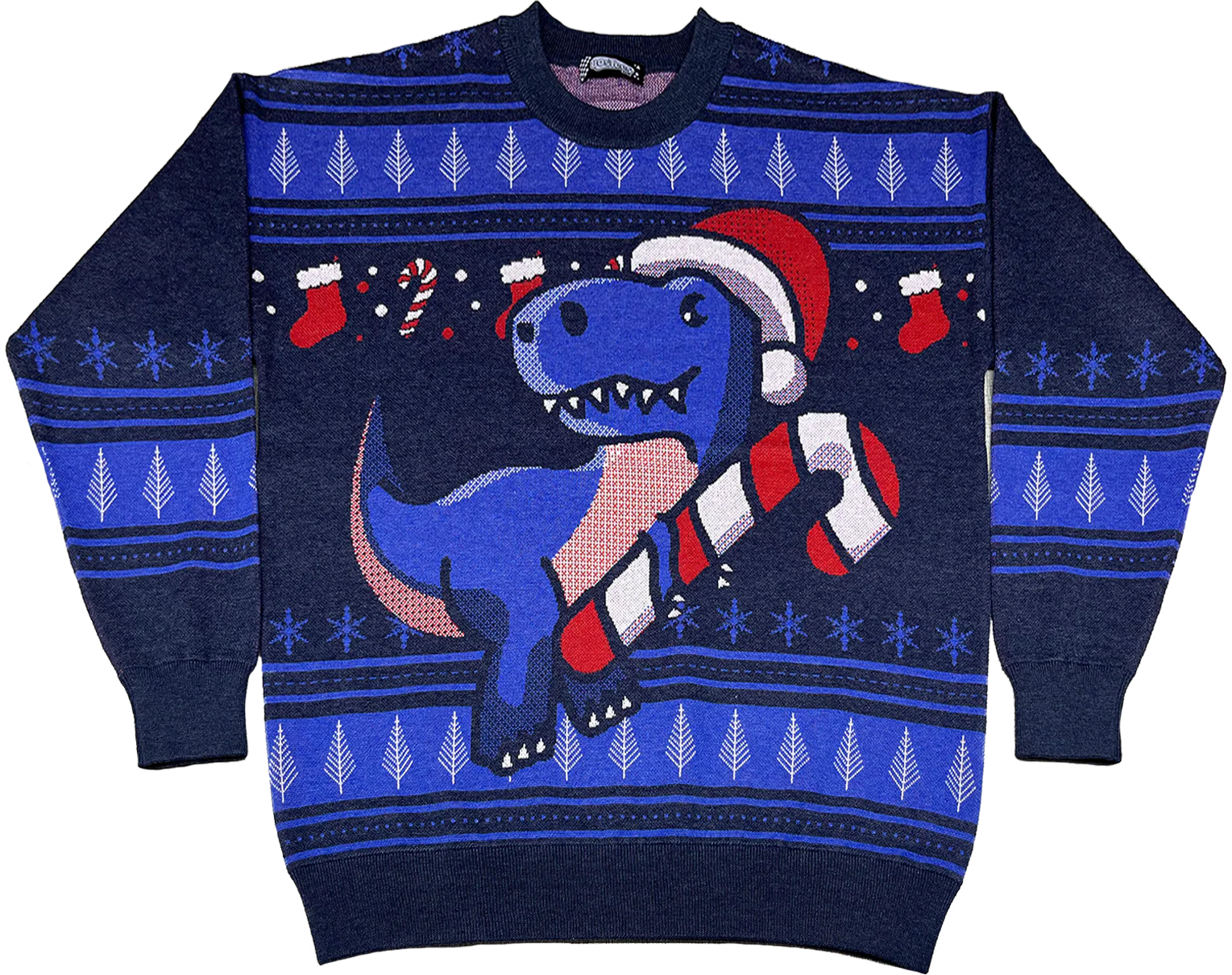 Festive Dinosaur Knitted Christmas Sweater