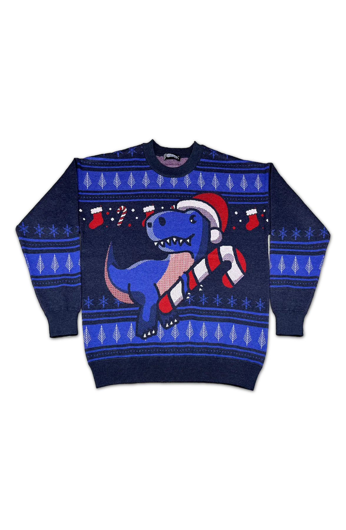 Festive Dinosaur Knitted Christmas Sweater - Image 2
